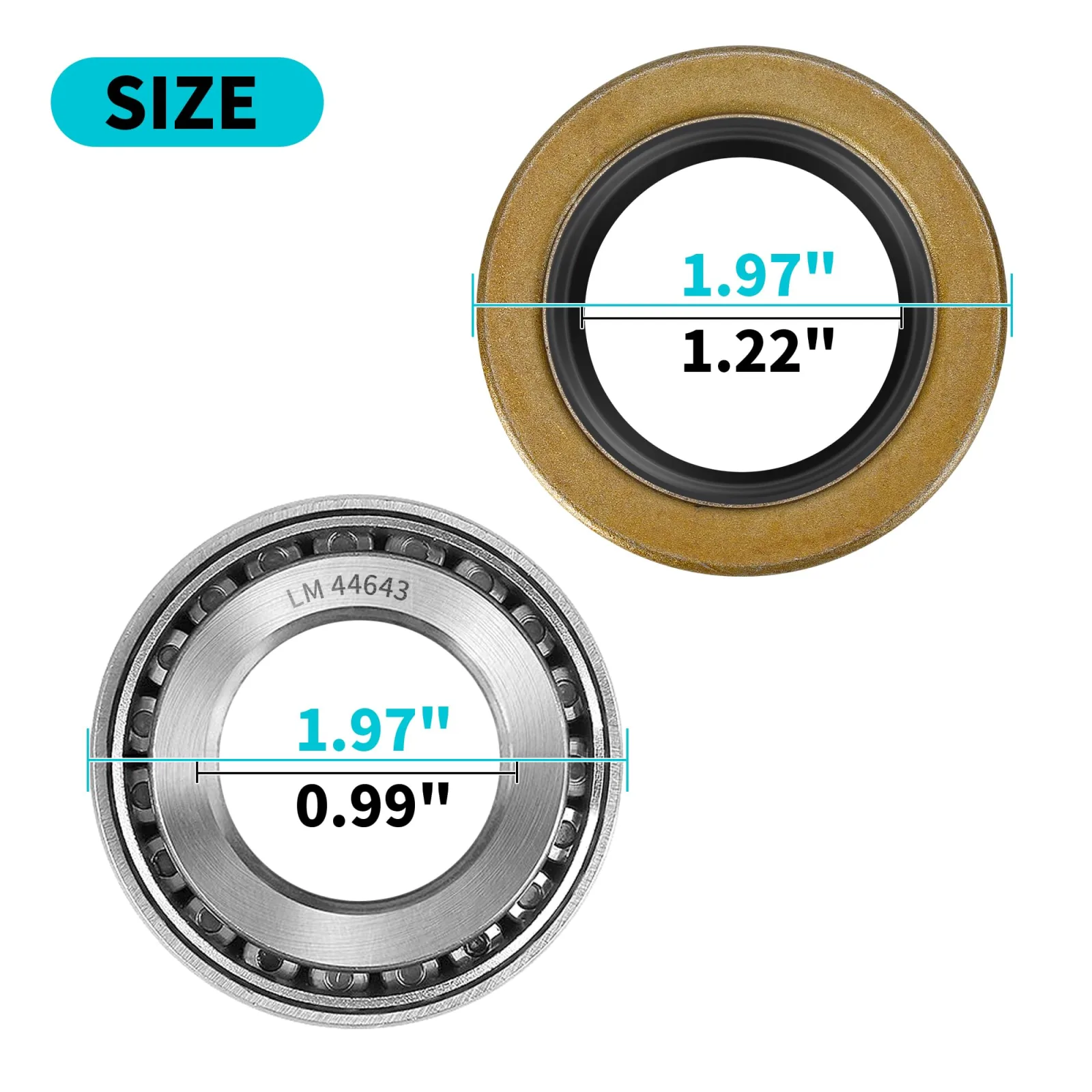 10L0L Front Wheel Hub Bearing & Seal Kit for E-Z-GO TXT image 4