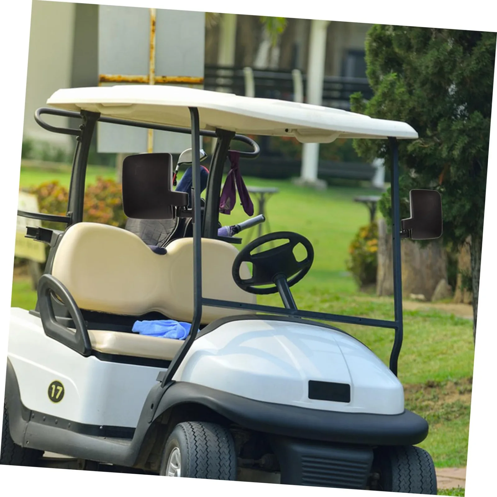 Totority Golf Cart Rear View Mirror Pair, Black Plastic image 3