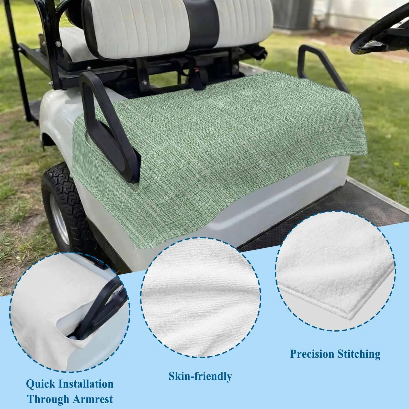 LooPoP Sage Green Microfiber Golf Cart Seat Cover image 2