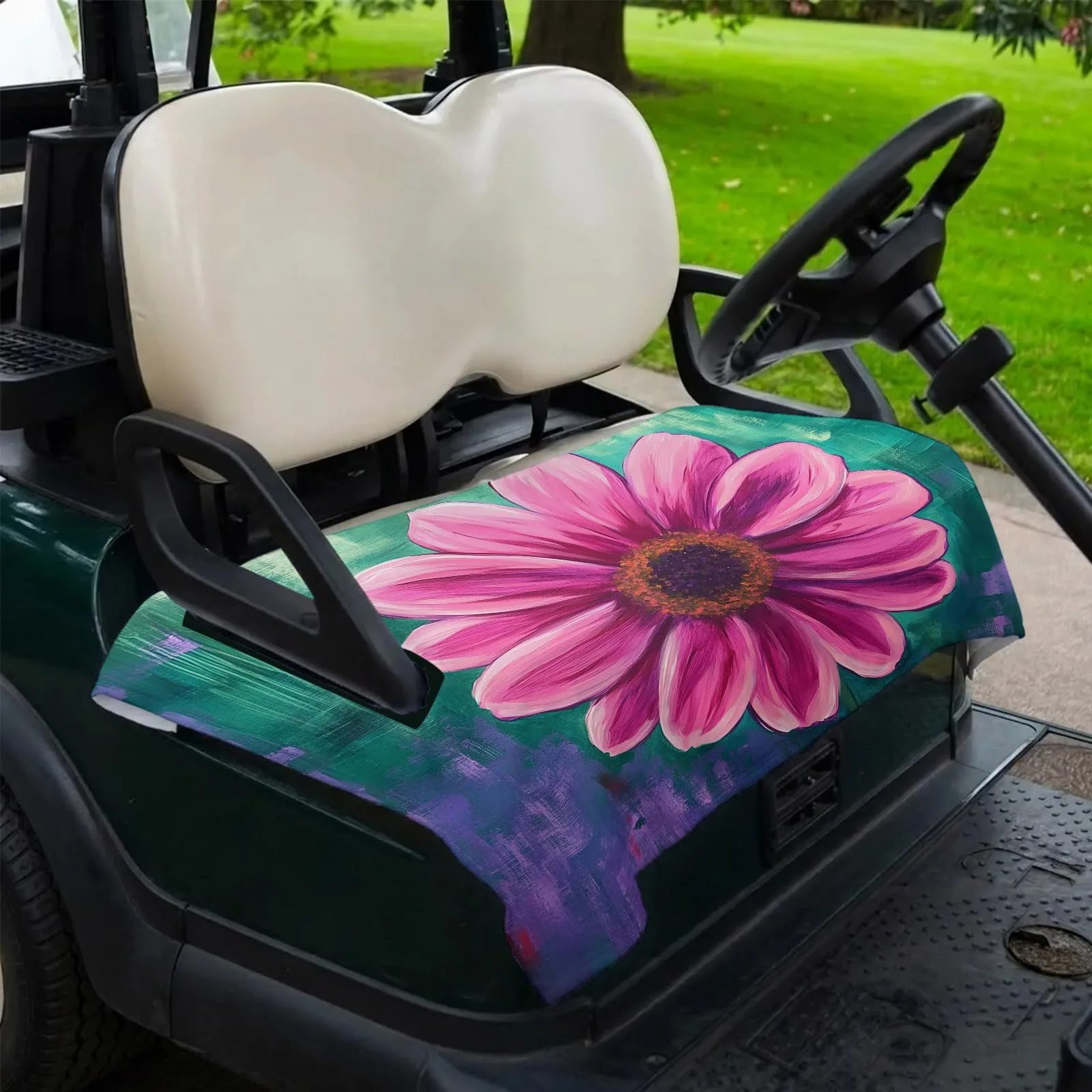Trosturdspn Pink Chrysanthemum Golf Cart Seat Cover