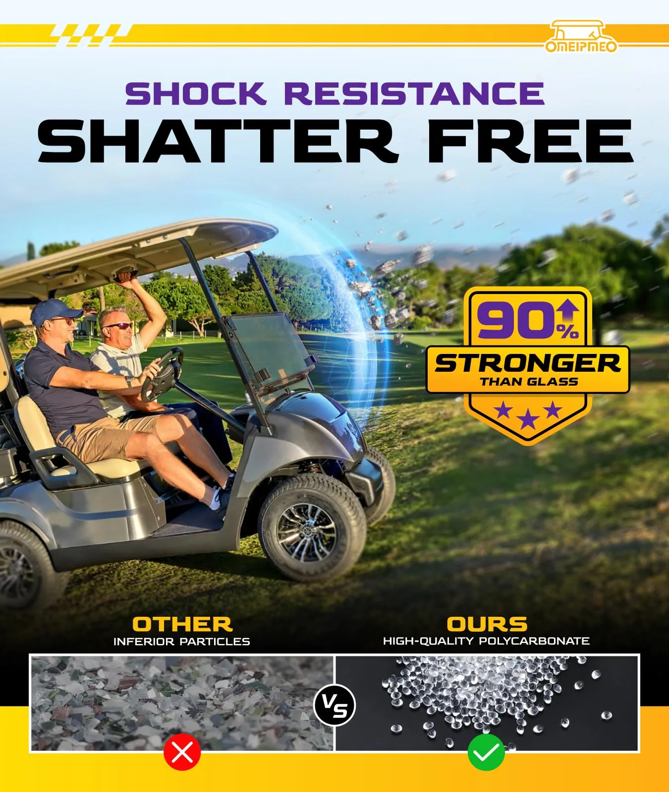OMEIPMEO Foldable Tinted Windshield for Yamaha Drive 2 (2017+), 5mm PC image 3