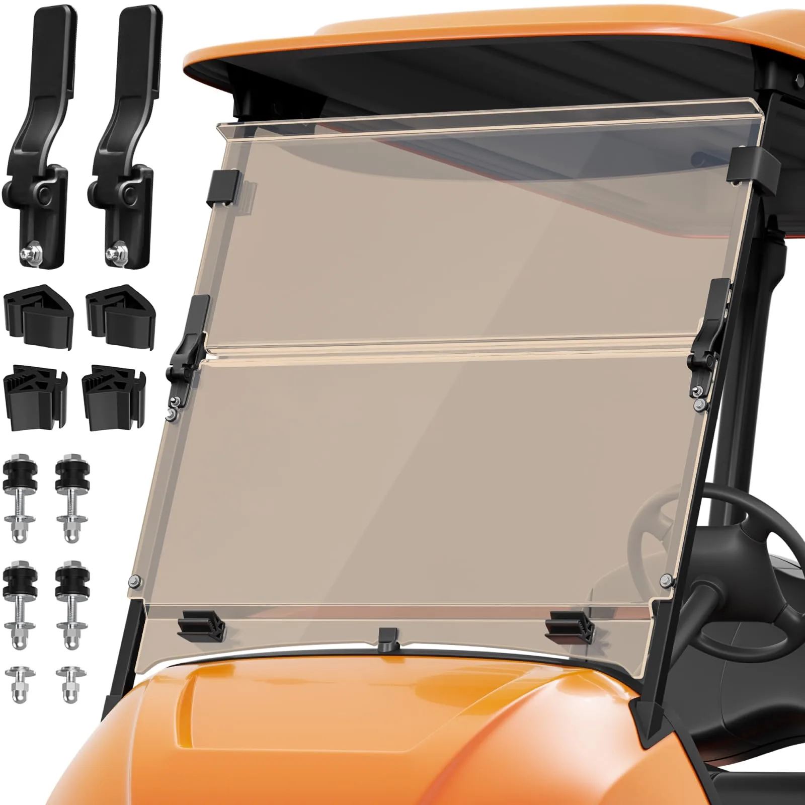 OMEIPMEO Foldable Tinted Windshield for Yamaha Drive 2 (2017+), 5mm PC