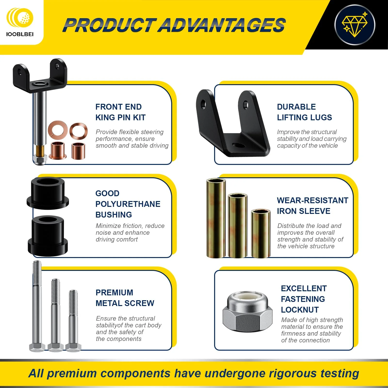 IOOBLBEI Club Car DS Front End Bushing Repair Kit 1993+ image 2