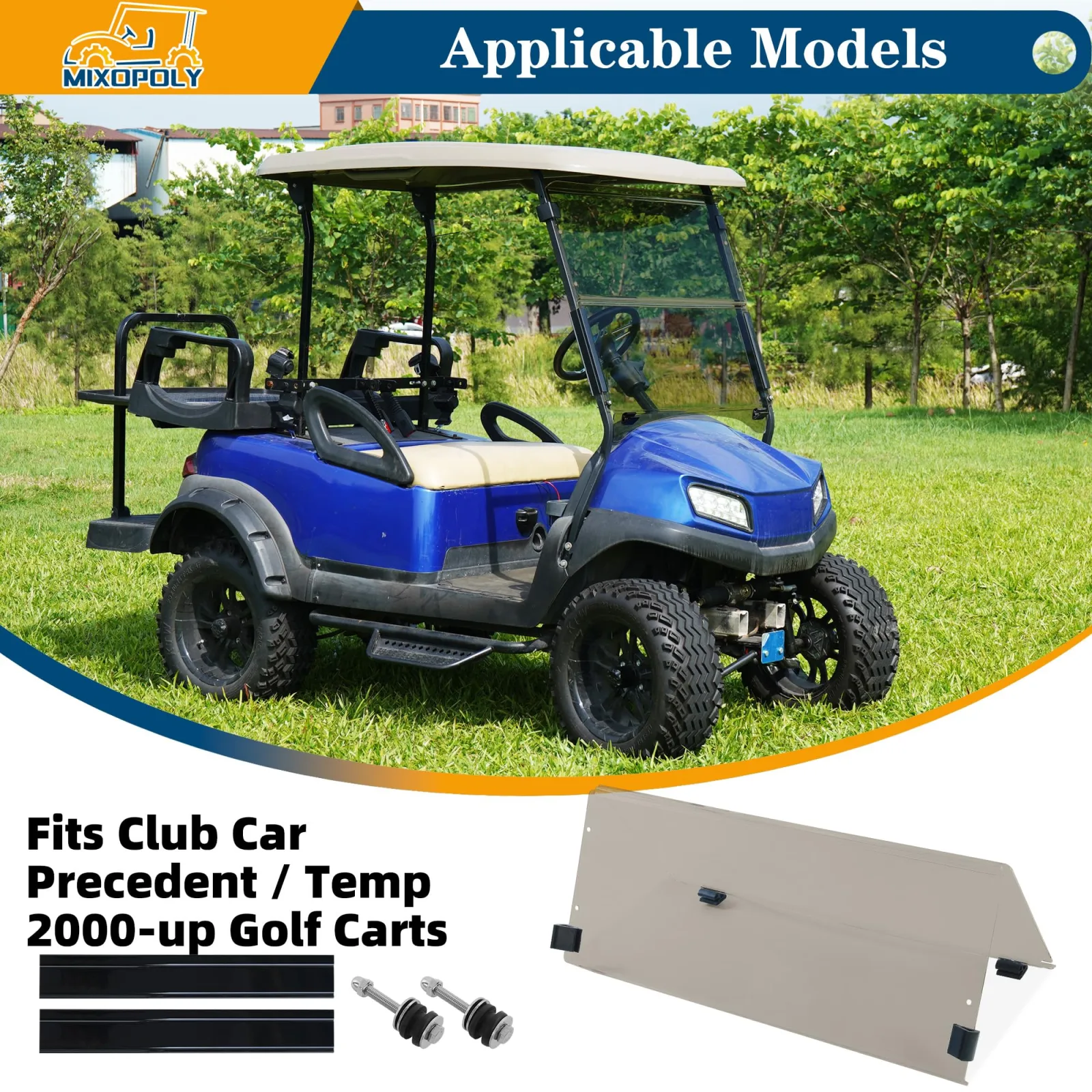 Mixopoly Foldable Windshield for Club Car Precedent 2004+ image 2