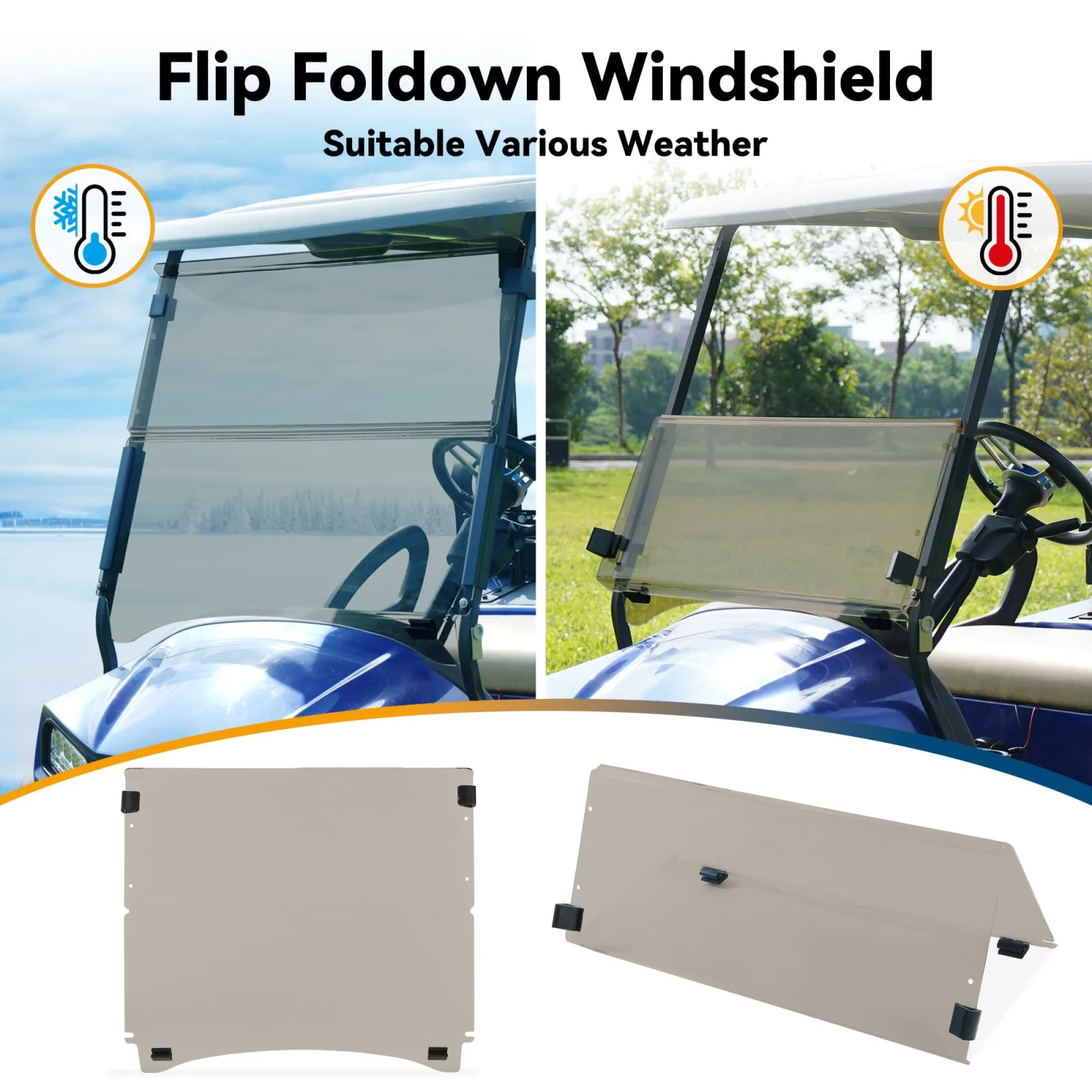 Mixopoly Foldable Windshield for Club Car Precedent 2004+ image 3