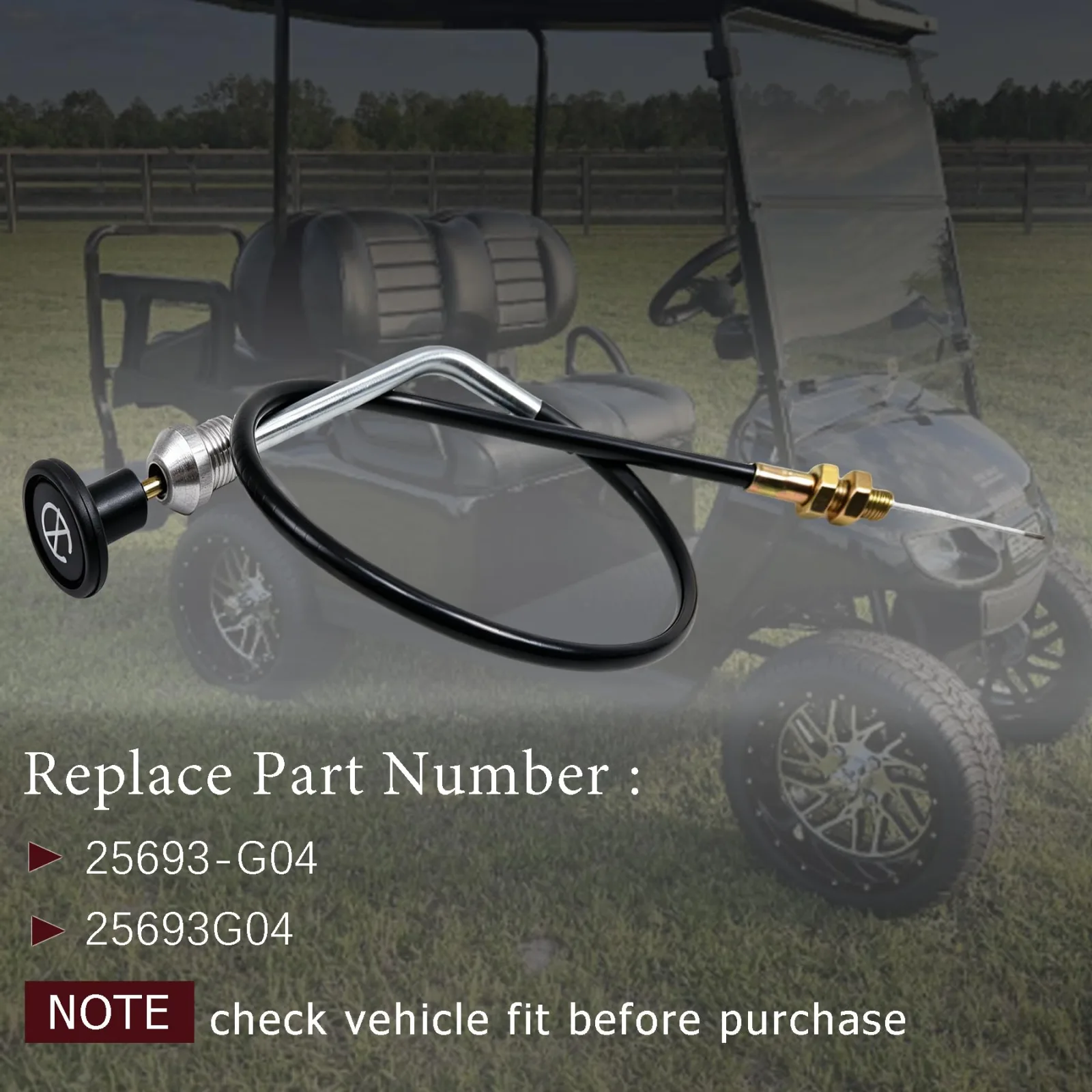 Juseez Choke Cable 25693G04 for E-Z-GO TXT (1994–2013), 25.5 in image 2