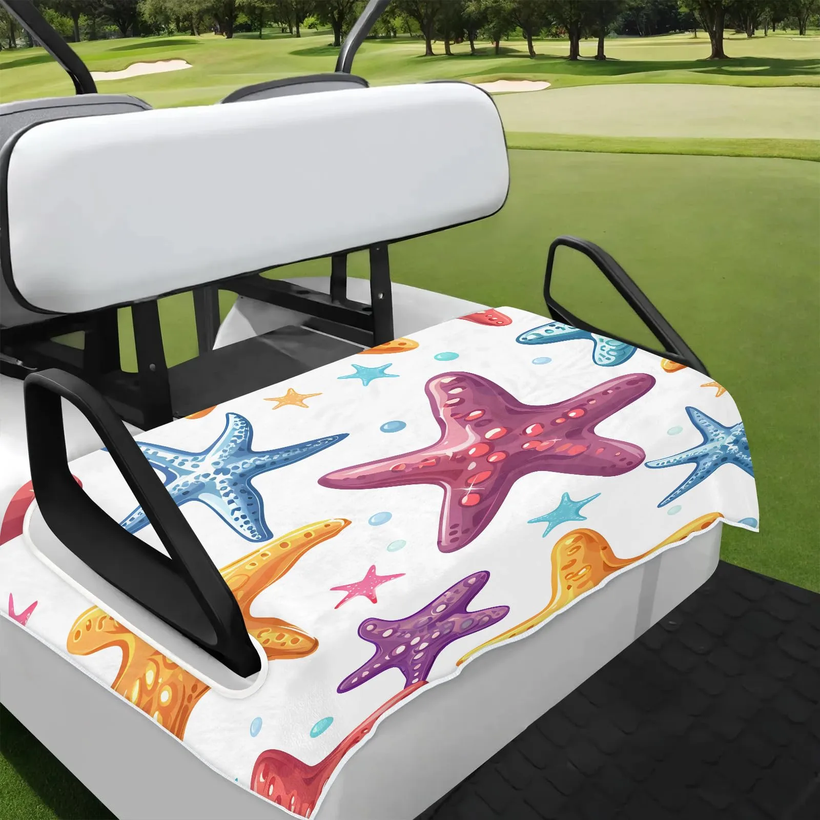 Tiveruda Starfish Golf Cart Seat Cover for Double Seats