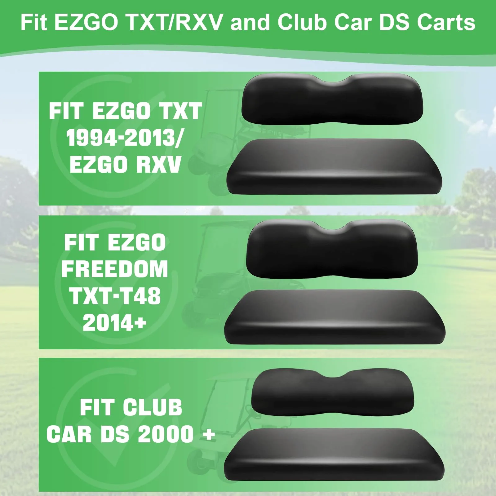 LEAPGOMAX Waterproof Golf Cart Seat Covers for EZGO and Club Car image 2