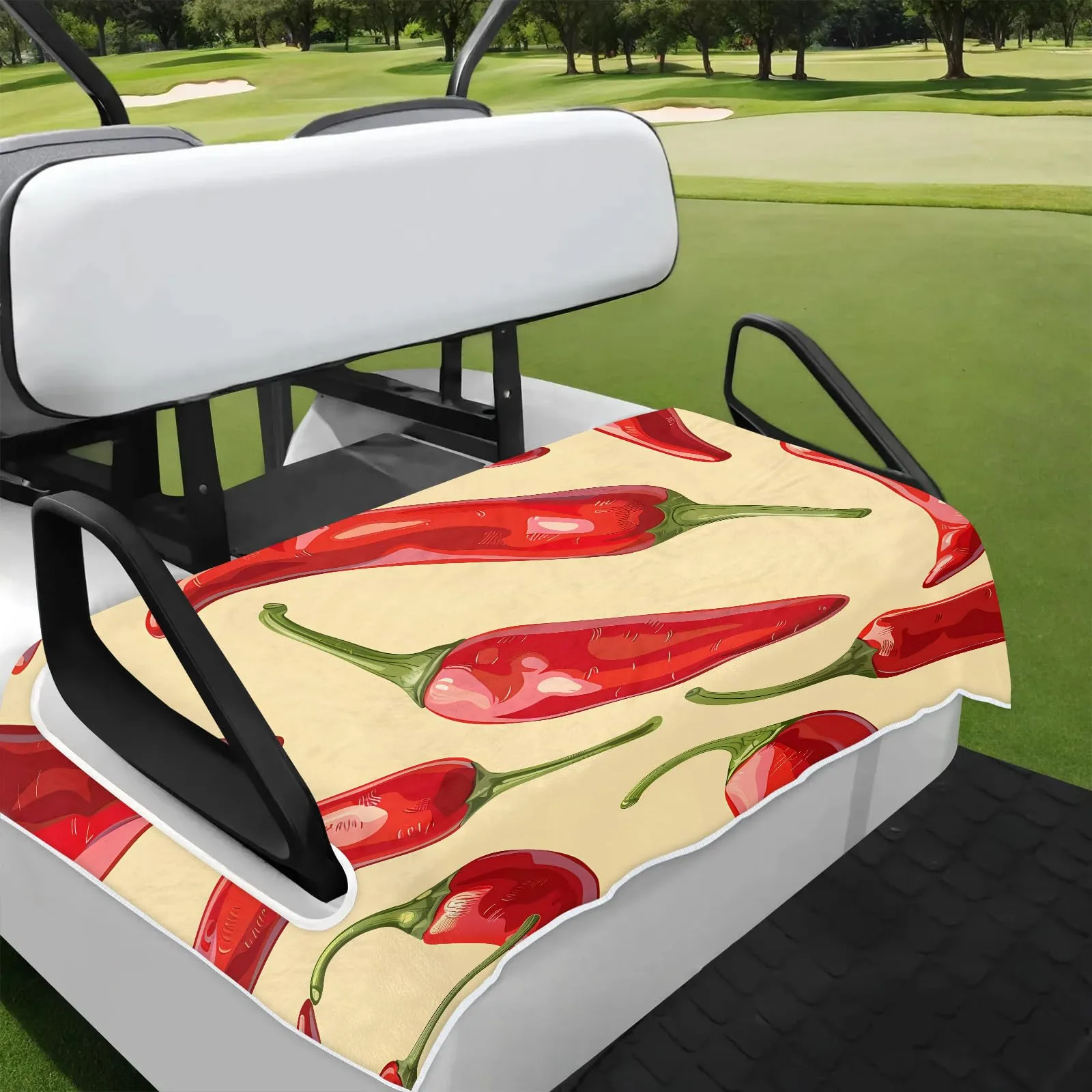 Tiveruda 51" x 31" Golf Cart Seat Cover — Universal 2-Person Microfiber