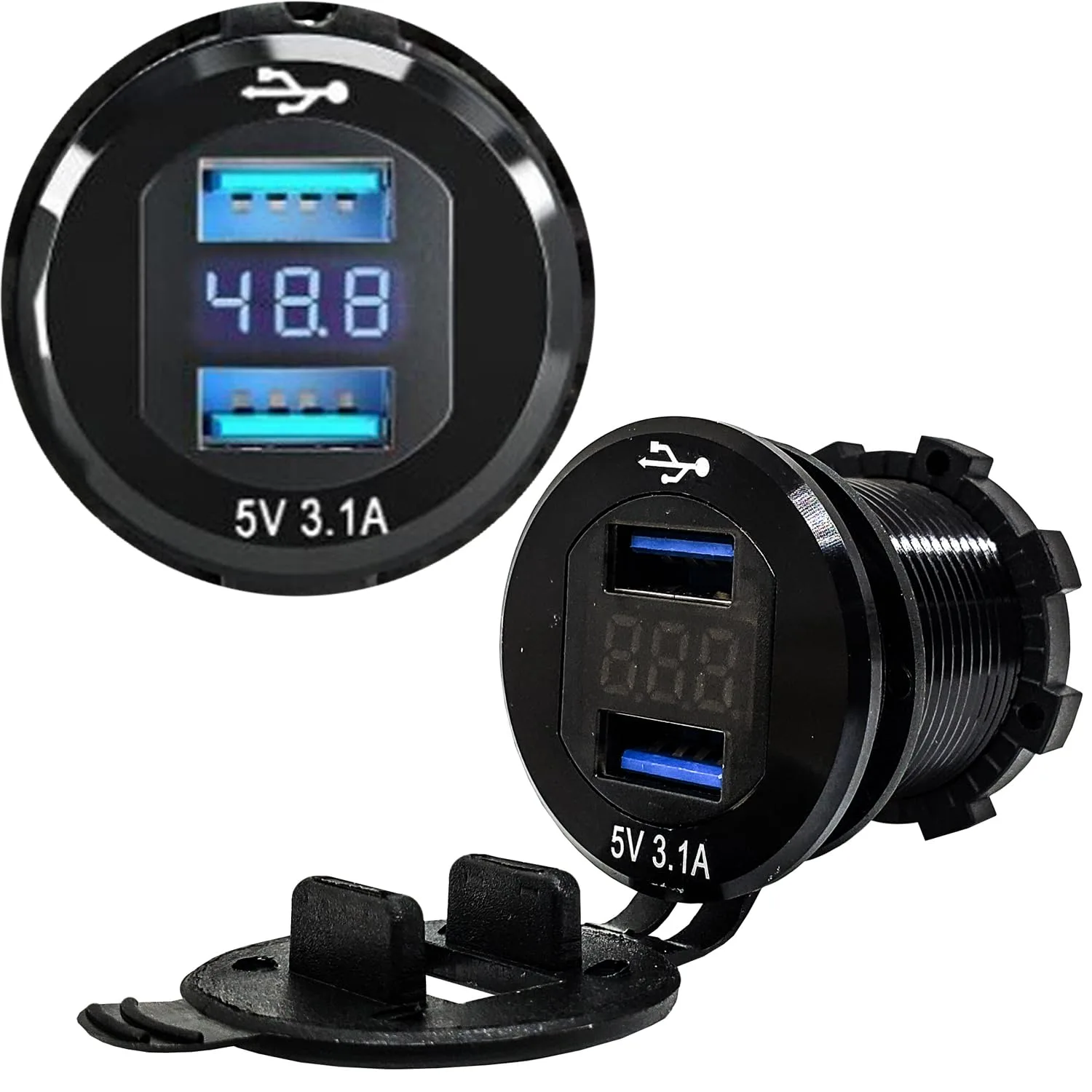 OZ-USA E-Z-GO TXT PDS Carbon Fiber Dash Plate with USB image 3