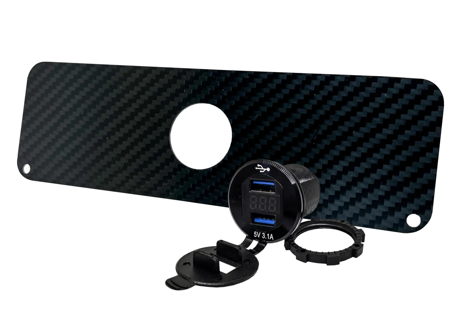 OZ-USA E-Z-GO TXT PDS Carbon Fiber Dash Plate with USB image 4
