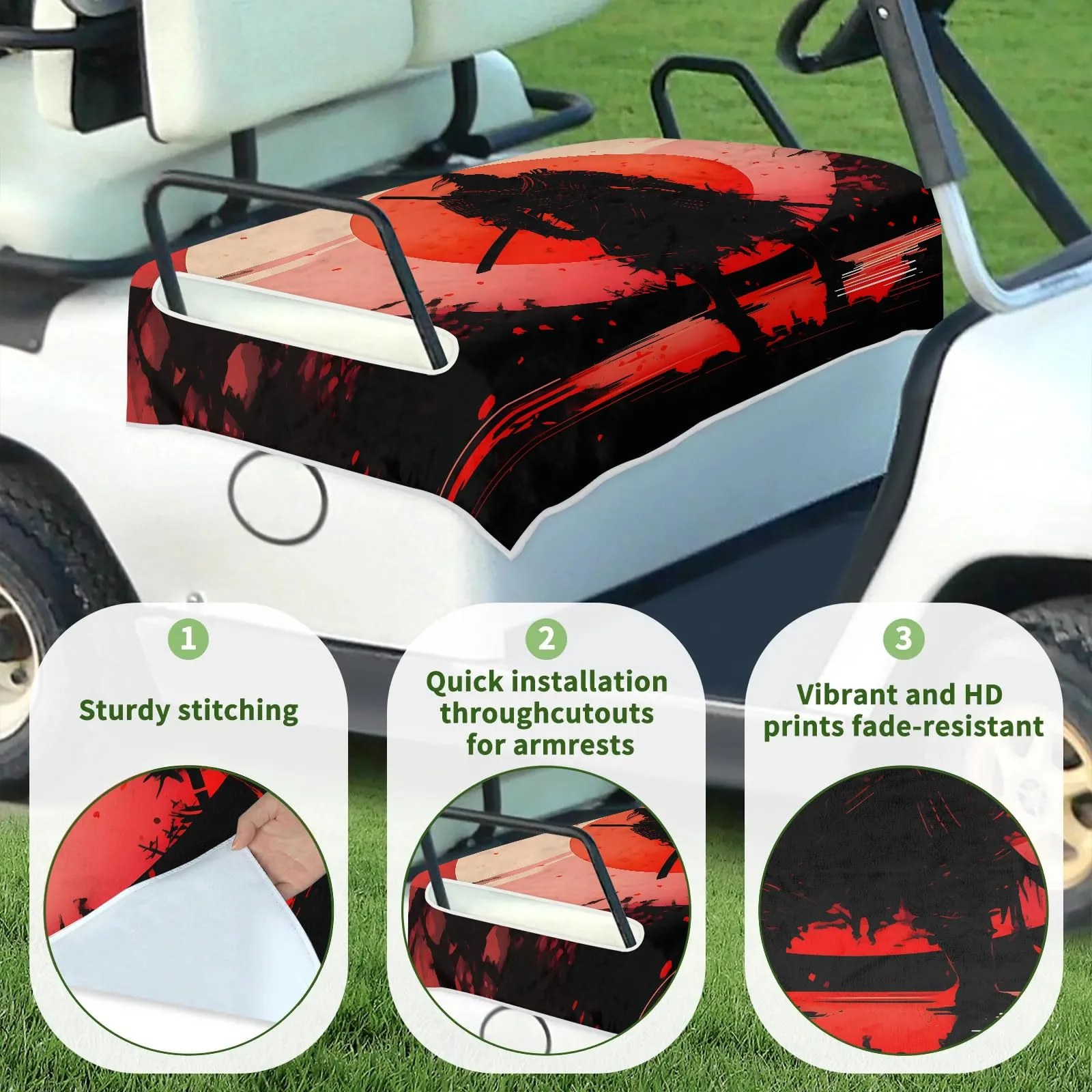 Tiveruda Golf Cart Seat Cover for Double Seats image 3