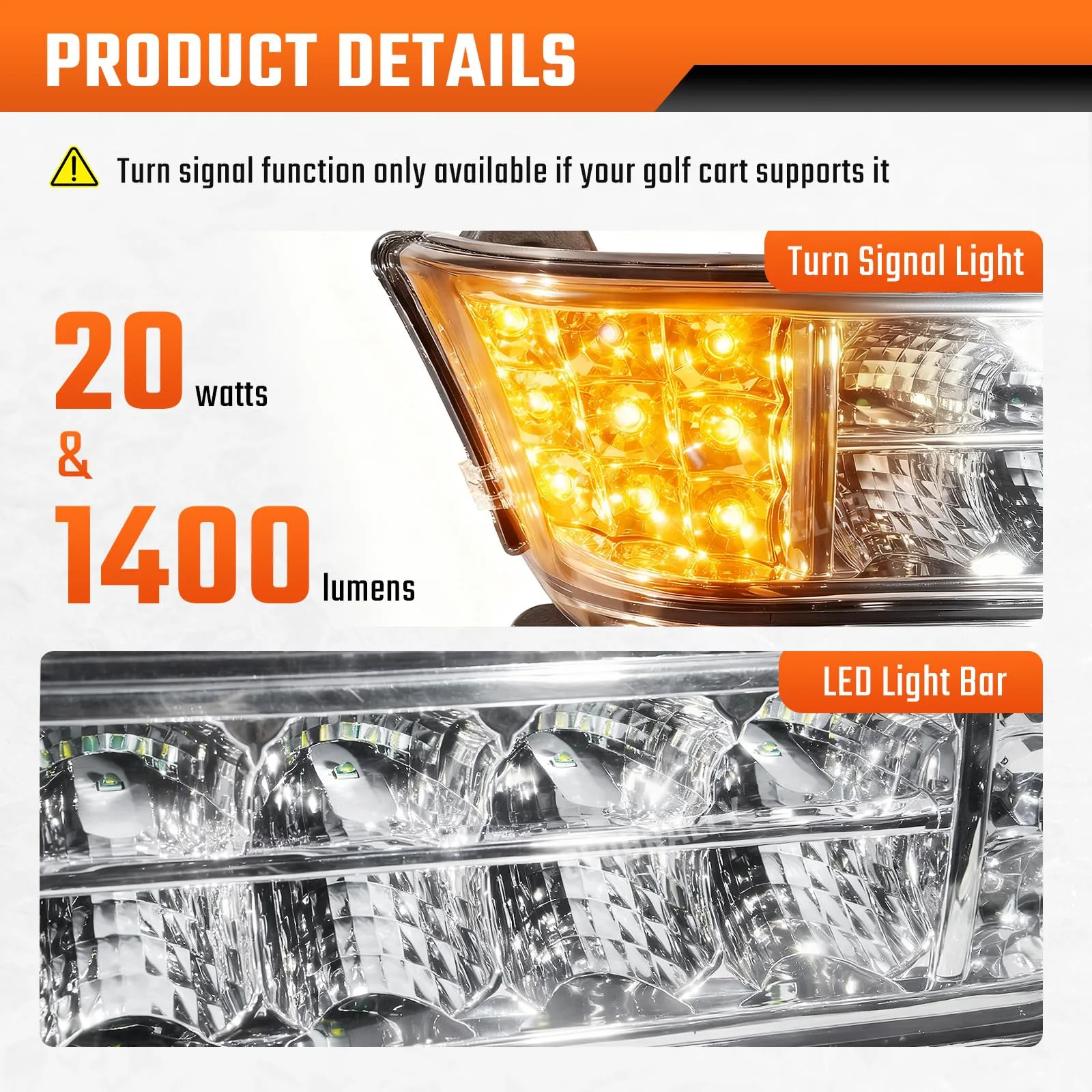 CLUBRALLY LED Headlight and Bumper for Club Car Precedent image 2