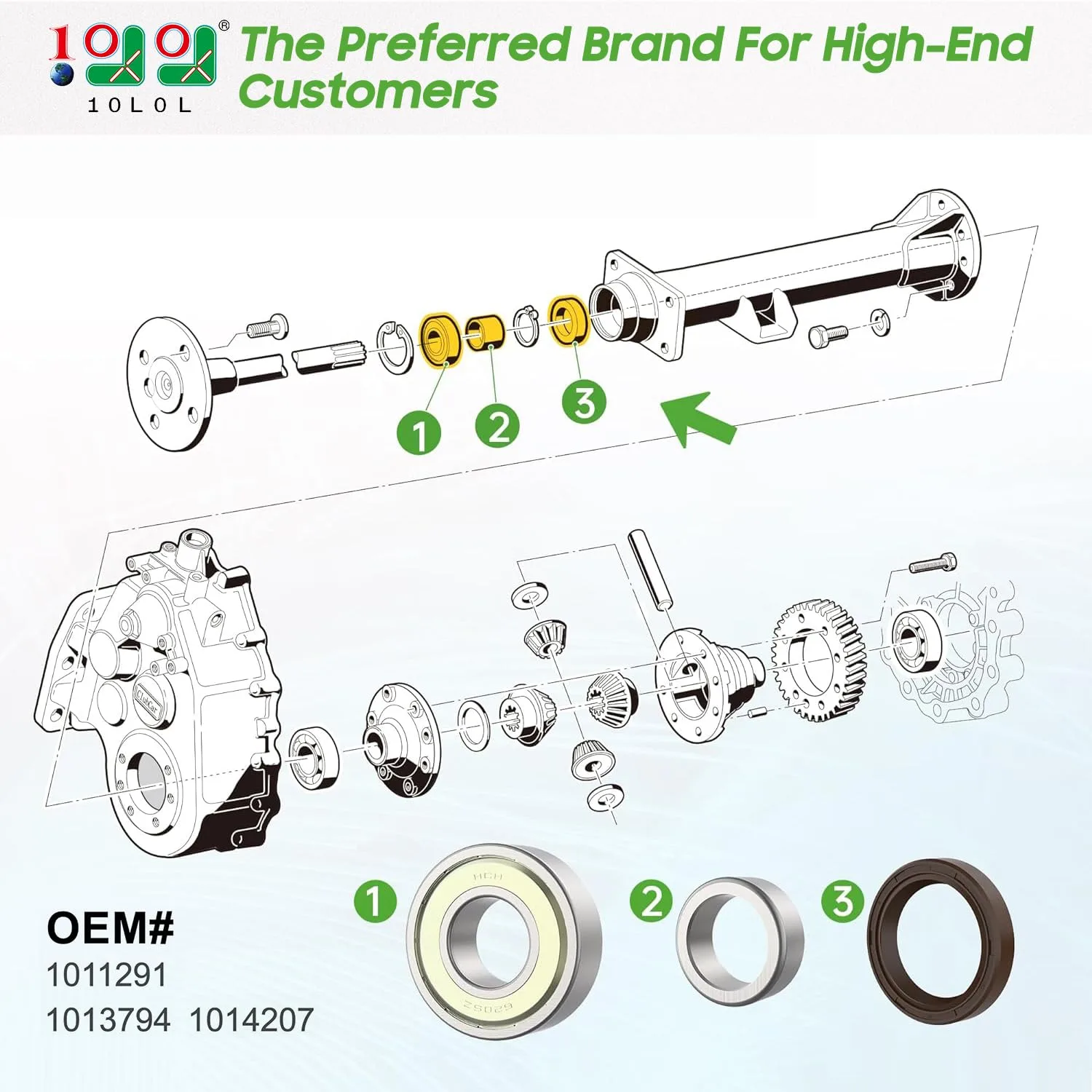 10L0L Rear Axle Bearing Kit for Club Car DS & Precedent image 2