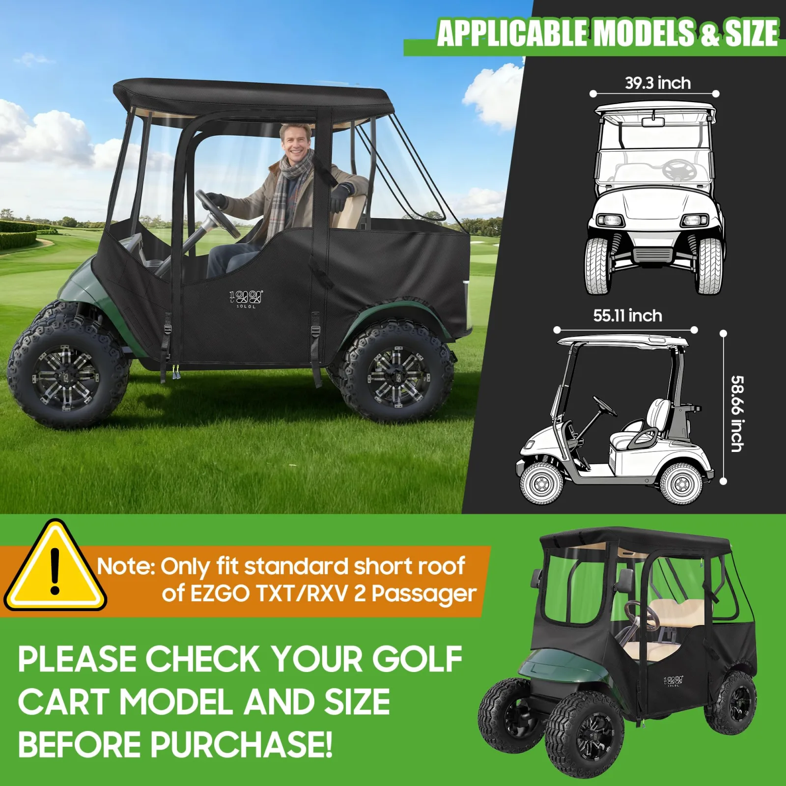 10L0L Golf Cart Enclosure for E-Z-GO TXT/RXV image 3