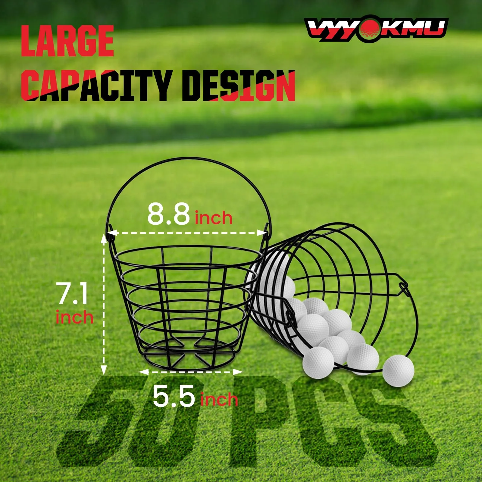 VYYOKMU Golf Ball Basket Set with Handle, 2 Pack image 3