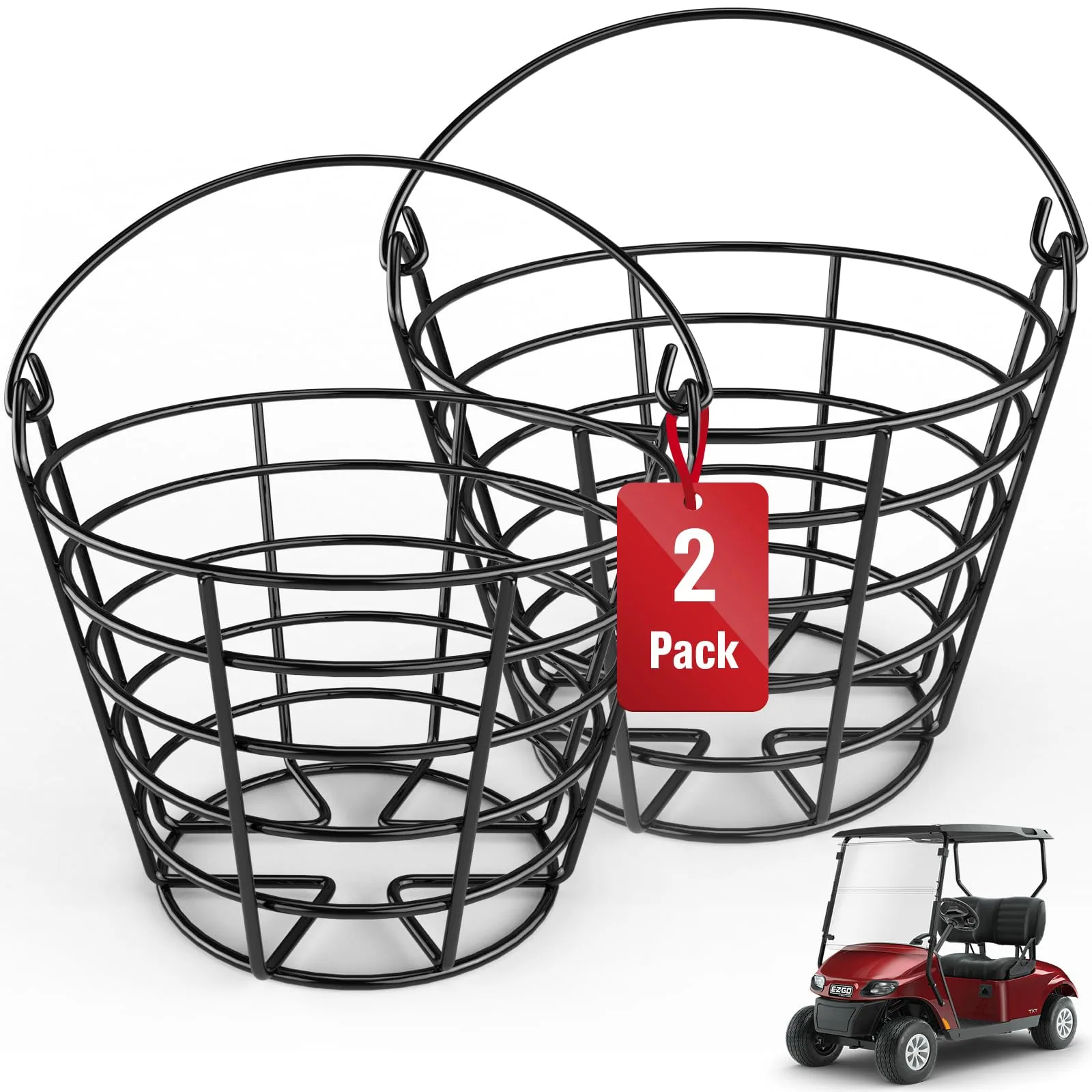 VYYOKMU Golf Ball Basket Set with Handle, 2 Pack