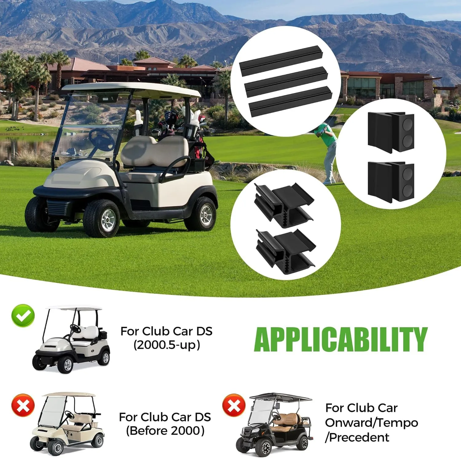 10L0L Windshield Retaining Clips for Club Car DS image 3