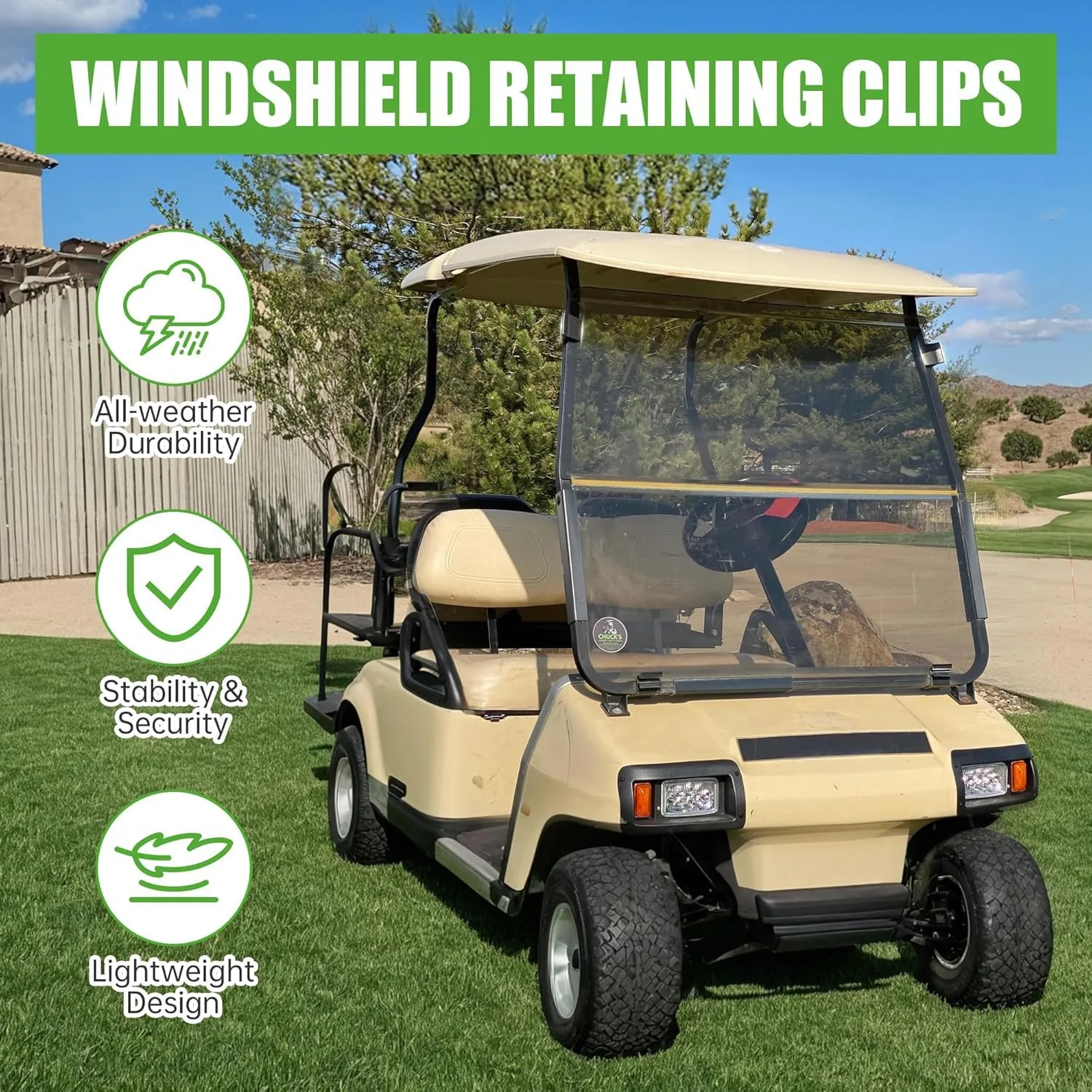 10L0L Windshield Retaining Clips for Club Car DS image 4