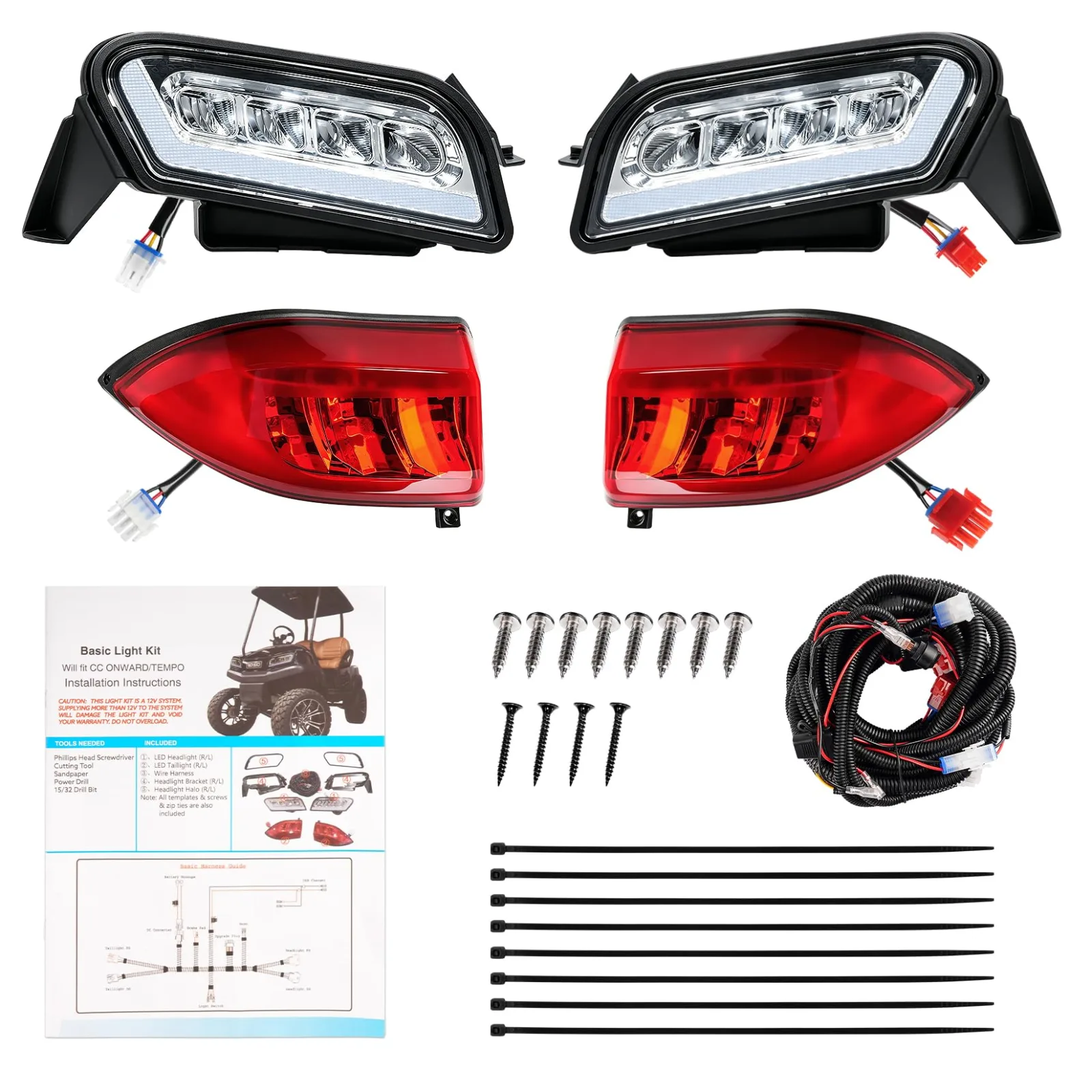 Panglong LED Light Kit for Club Car Tempo Golf Cart