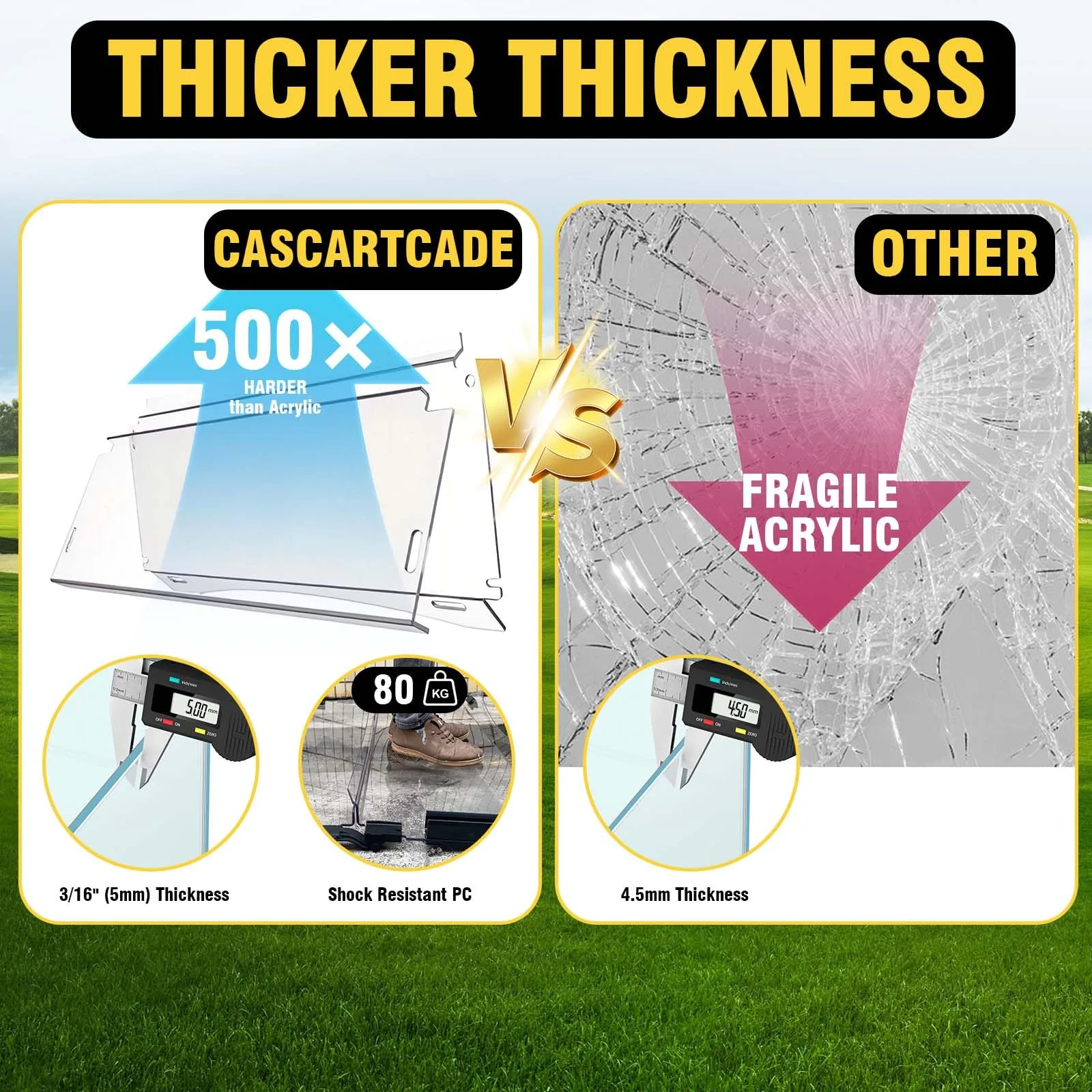 CasCartCade Club Car Precedent Folding Windshield 5mm image 4
