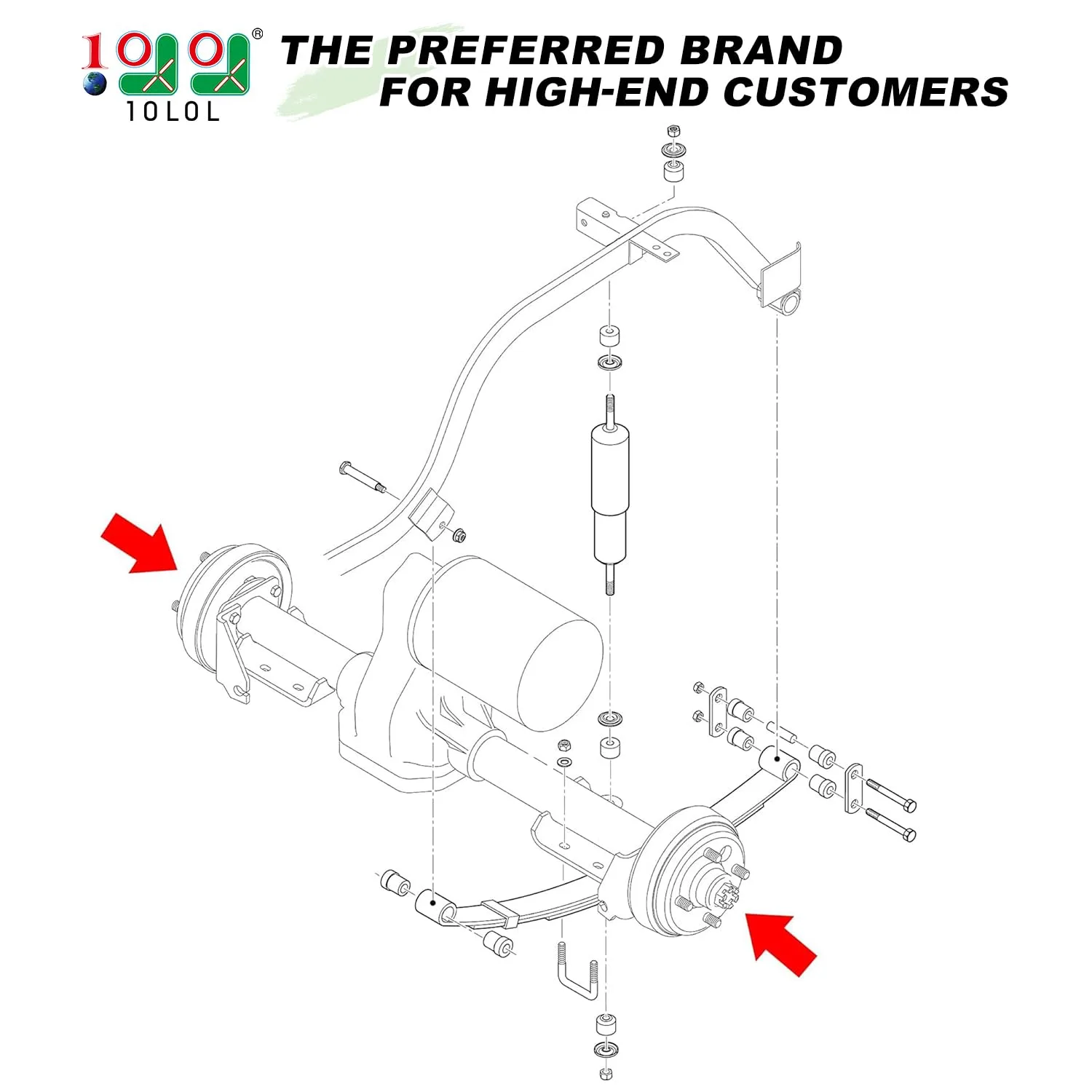 10L0L Rear Brake Drum and Shoe Kit for E-Z-GO TXT image 2