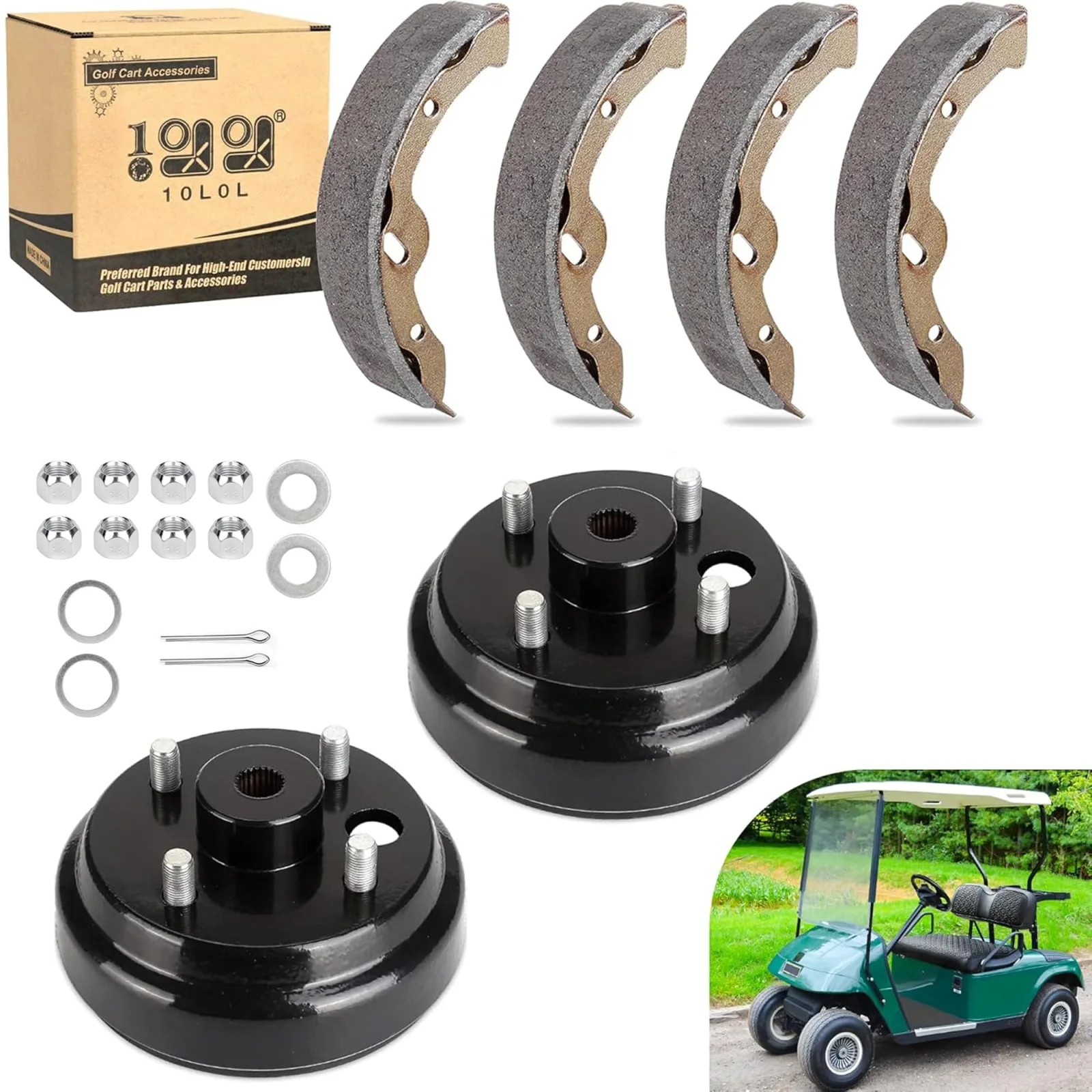 10L0L Rear Brake Drum and Shoe Kit for E-Z-GO TXT