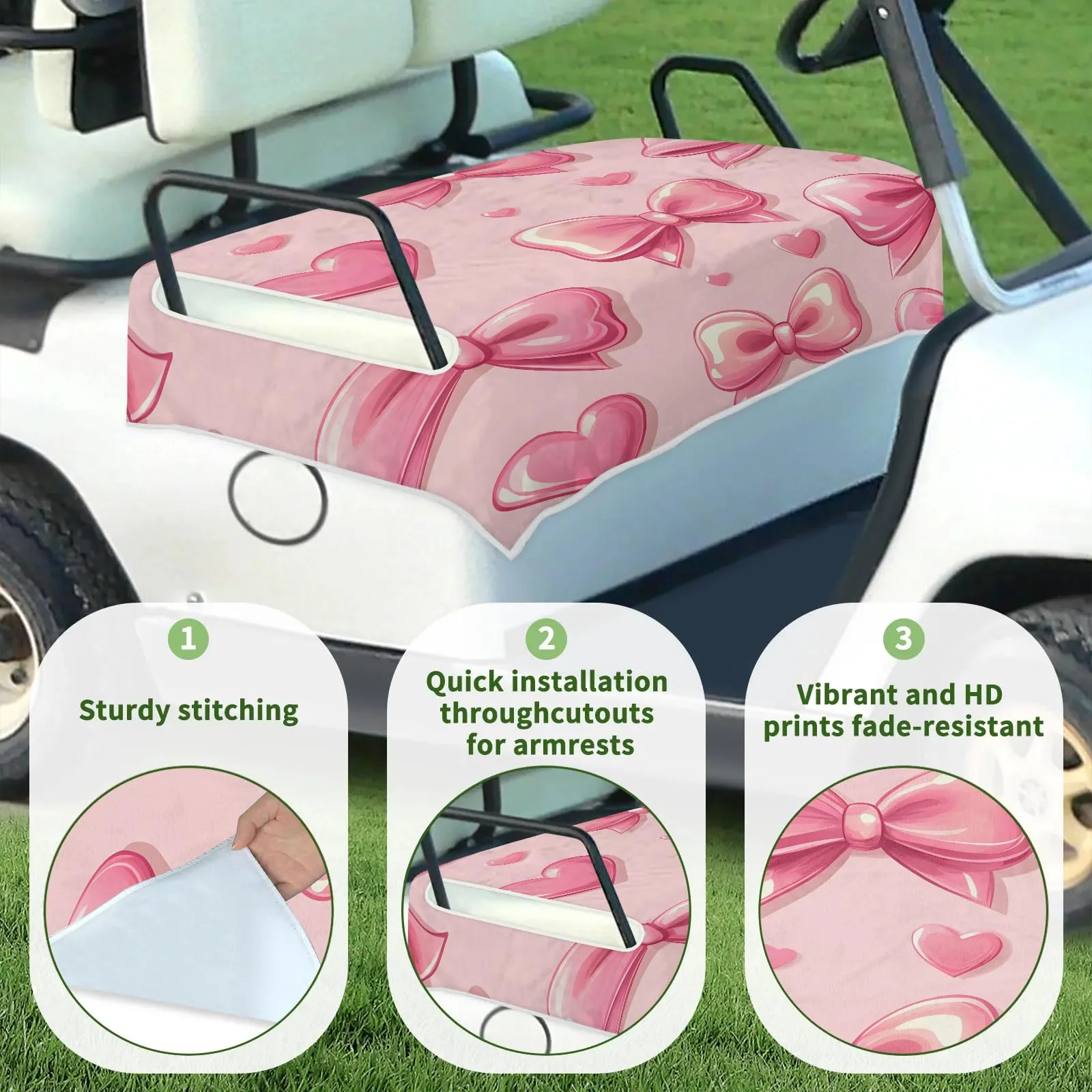 Tiveruda Golf Cart Seat Cover for Double Seats, 51 x 31 in image 3