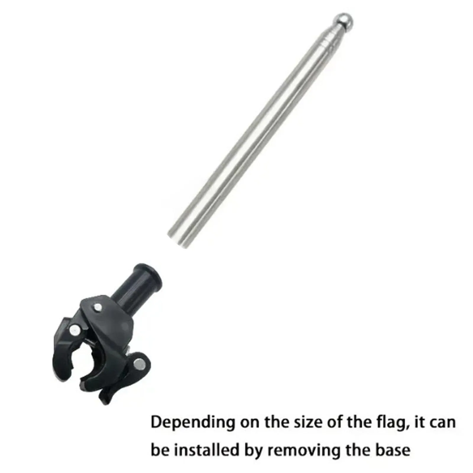Reflective Golf Cart Safety Flag with Stainless Steel Pole image 3