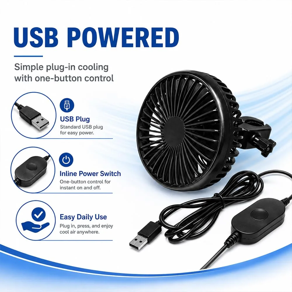 MPJRXDL USB Golf Cart Fan for MadJax Ascent 6 Passenger image 3