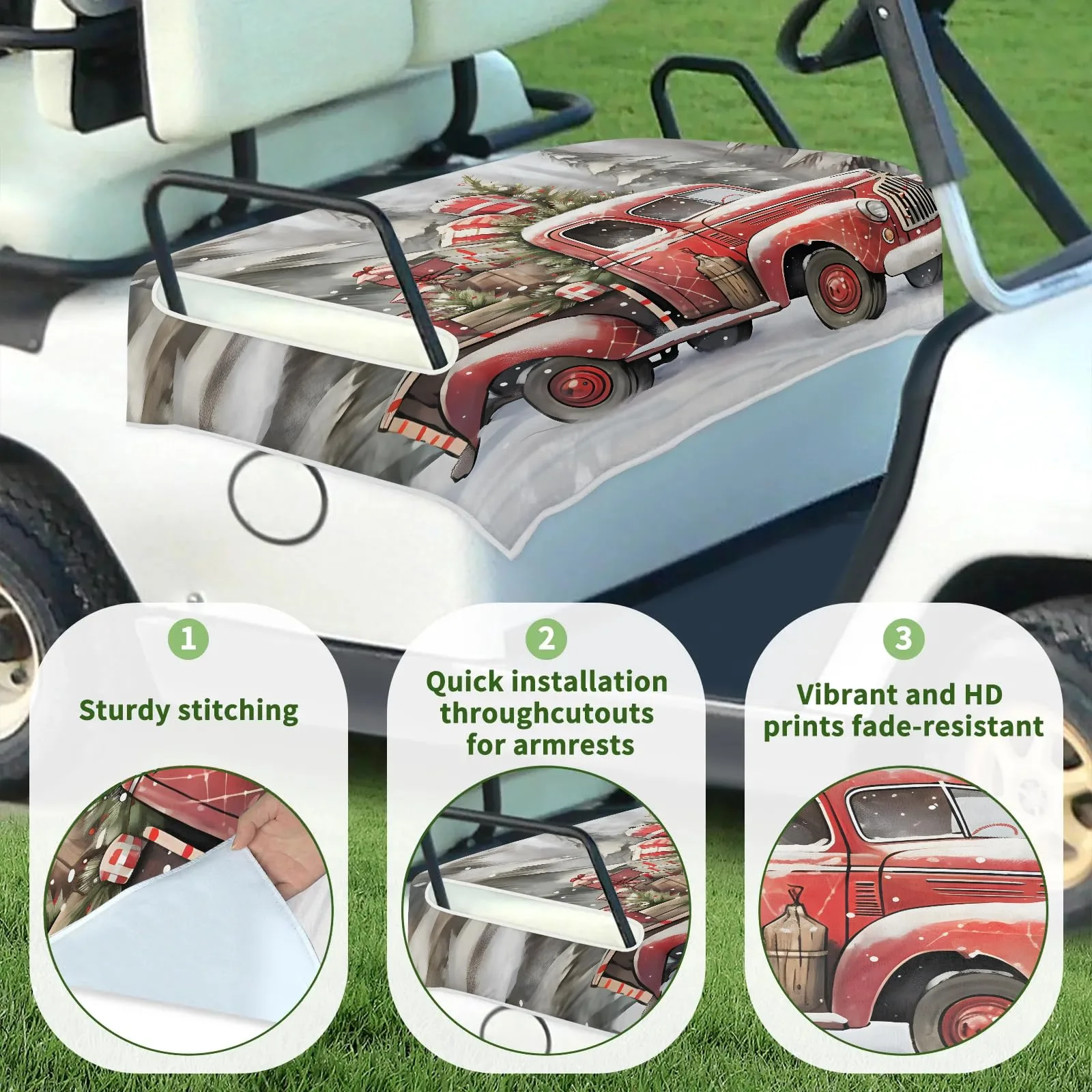 Tiveruda Golf Cart Seat Cover for Double Seats 51 x 31 in image 3