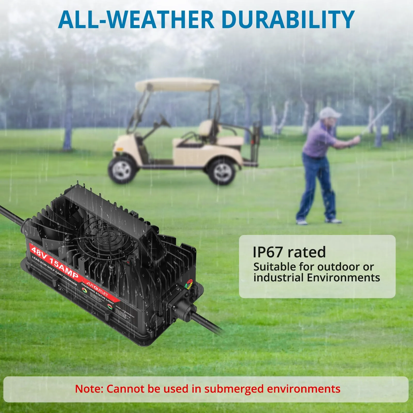 AUTOUTLET 48V 15A Charger for E-Z-GO RXV & TXT image 4