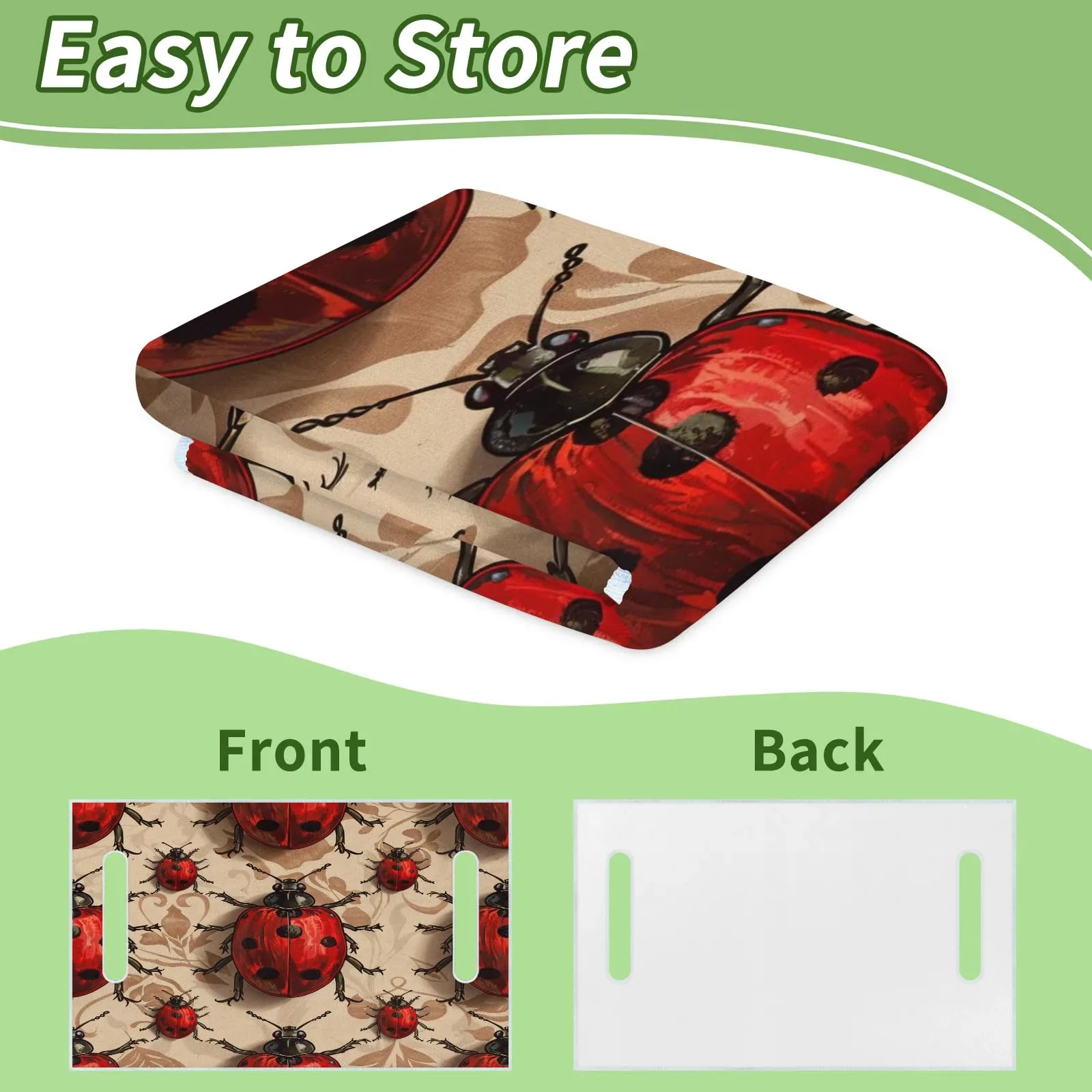 Tiveruda Ladybugs Retro 2-Person Golf Cart Seat Cover 51" x 31" image 4