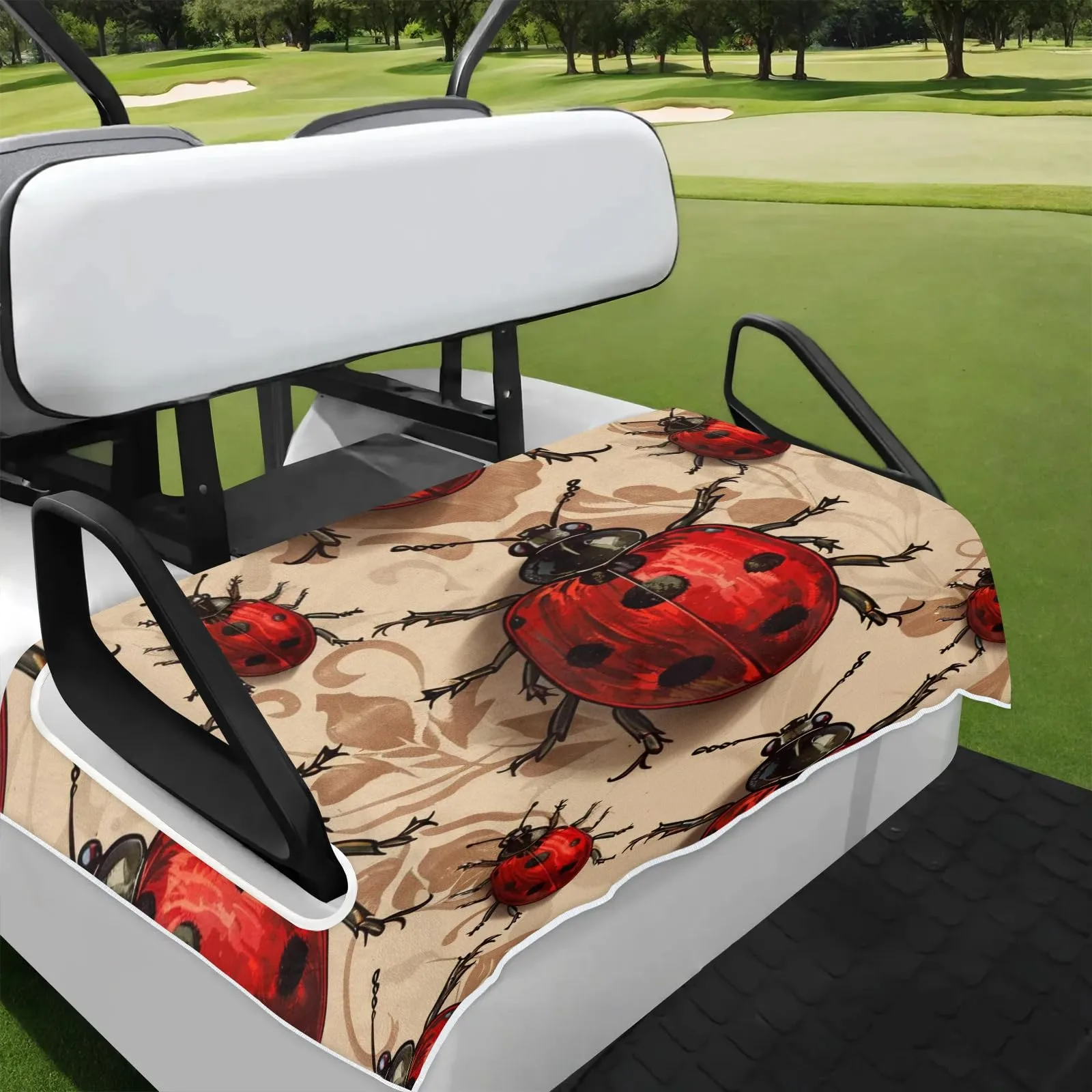 Tiveruda Ladybugs Retro 2-Person Golf Cart Seat Cover 51" x 31"