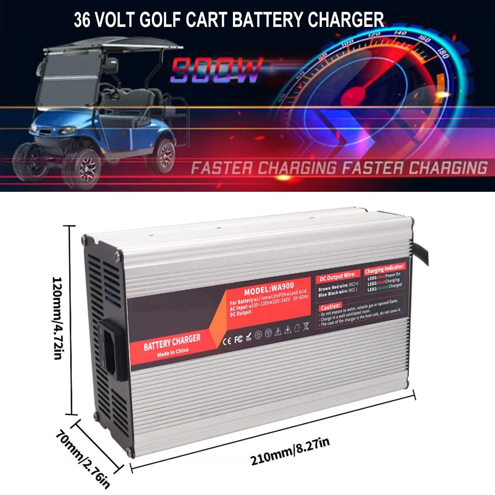 WJIANY 36V EZGO TXT Golf Cart Battery Charger image 2