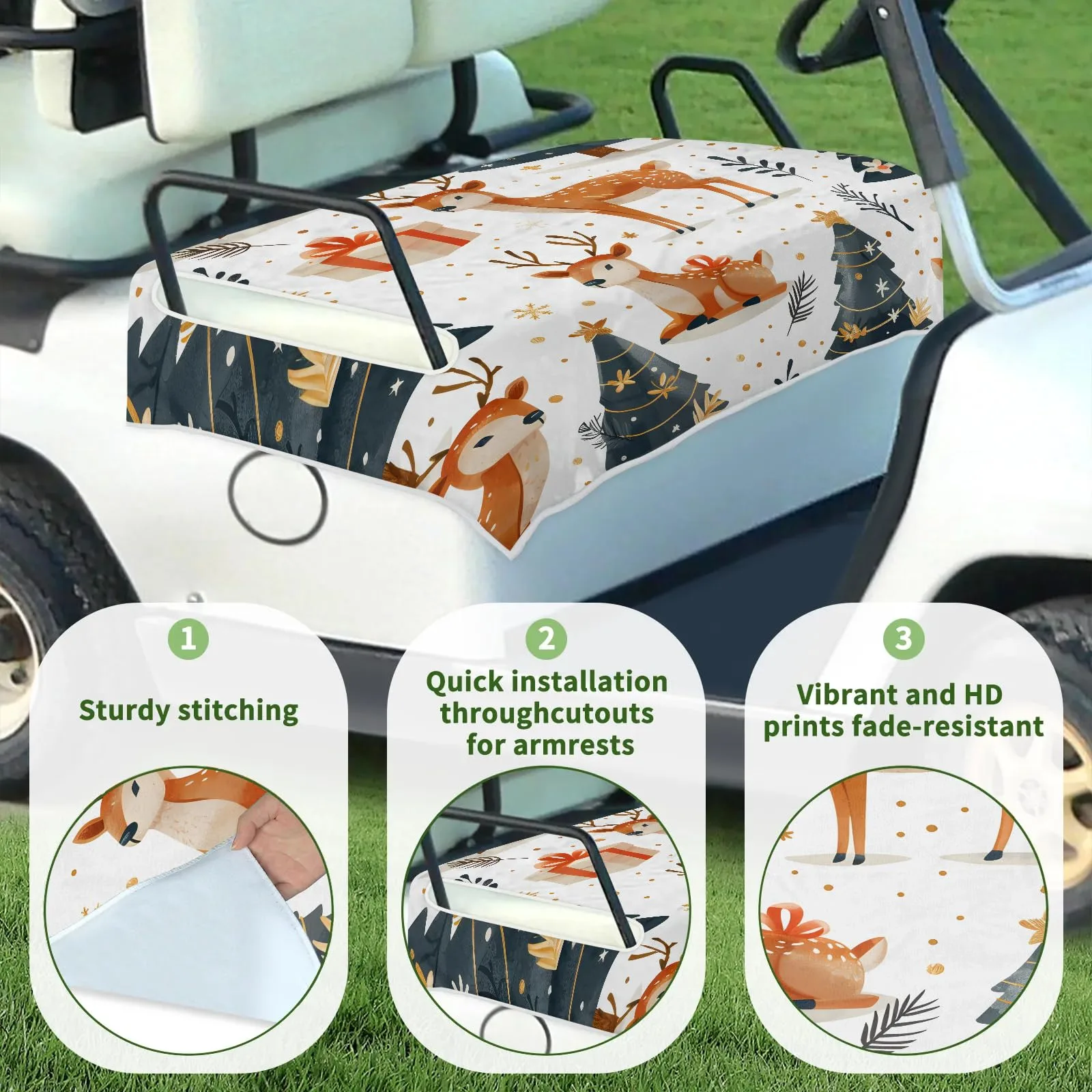 Tiveruda Golf Cart Seat Cover for Double Seats 51 x 31 in image 3