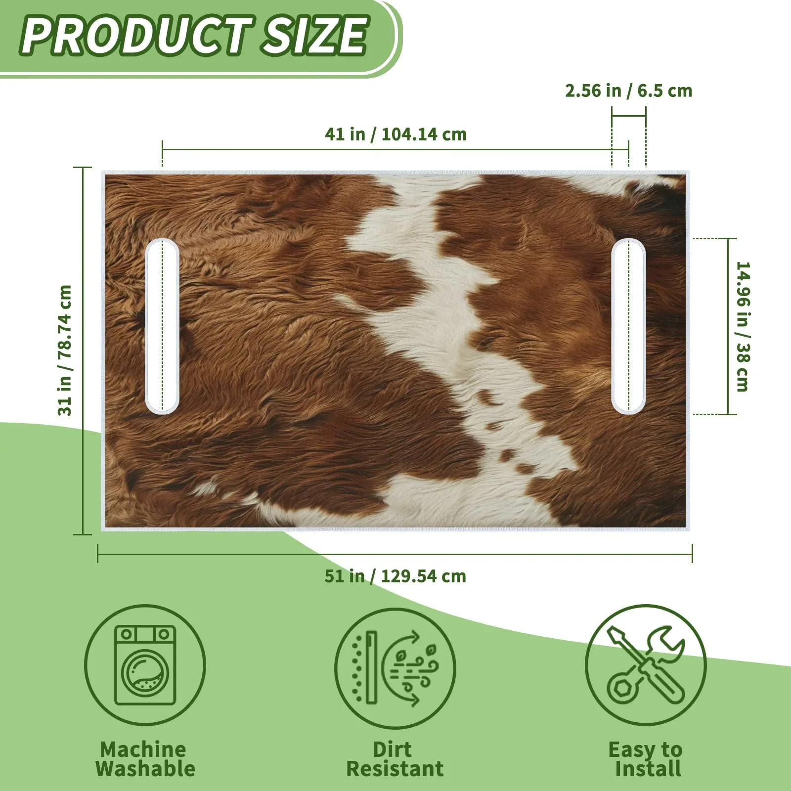 Tiveruda Cow Print Golf Cart Seat Cover 51 x 31 in image 2