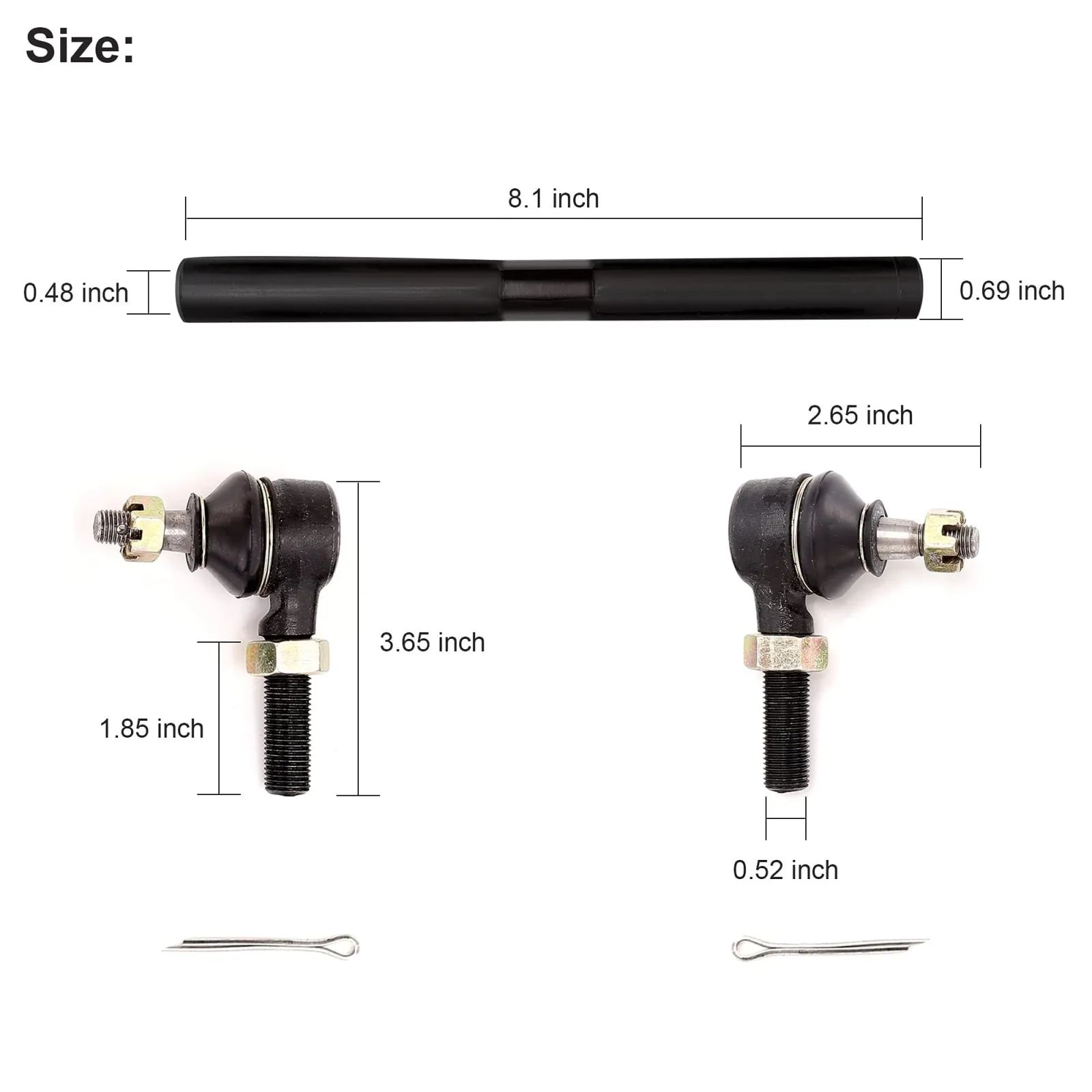 10L0L Tie Rod Shaft Assembly for E‑Z‑GO TXT / Medalist 1994–2001 image 3