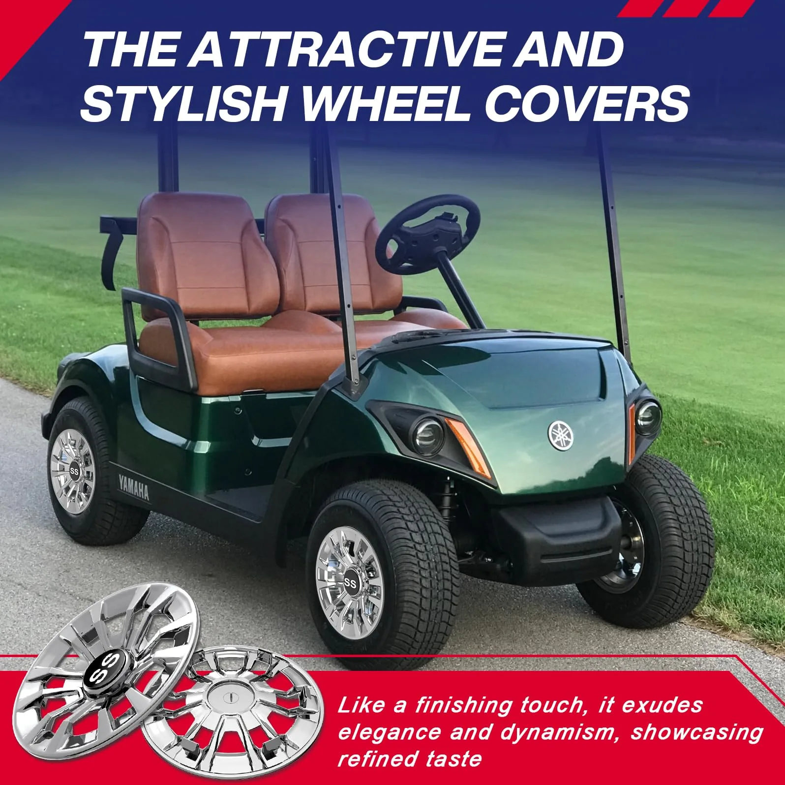SUPGCPER 8" 6-Spoke Golf Cart Wheel Covers Hubcaps S10-TYLGG-04 image 2