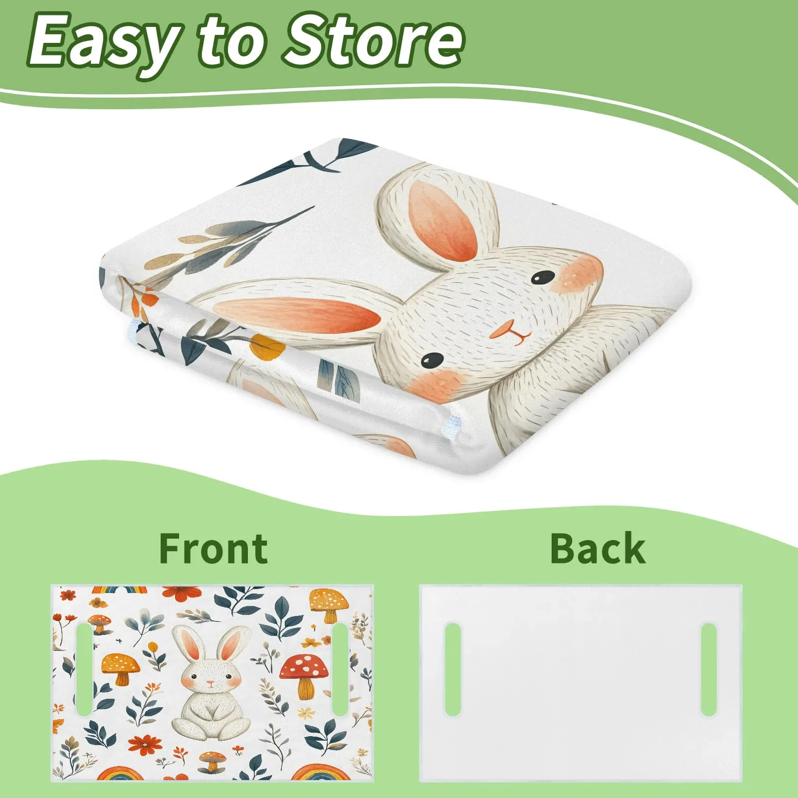 Tiveruda Rabbit Mushroom Golf Cart Seat Cover 51 x 31 Inch image 4