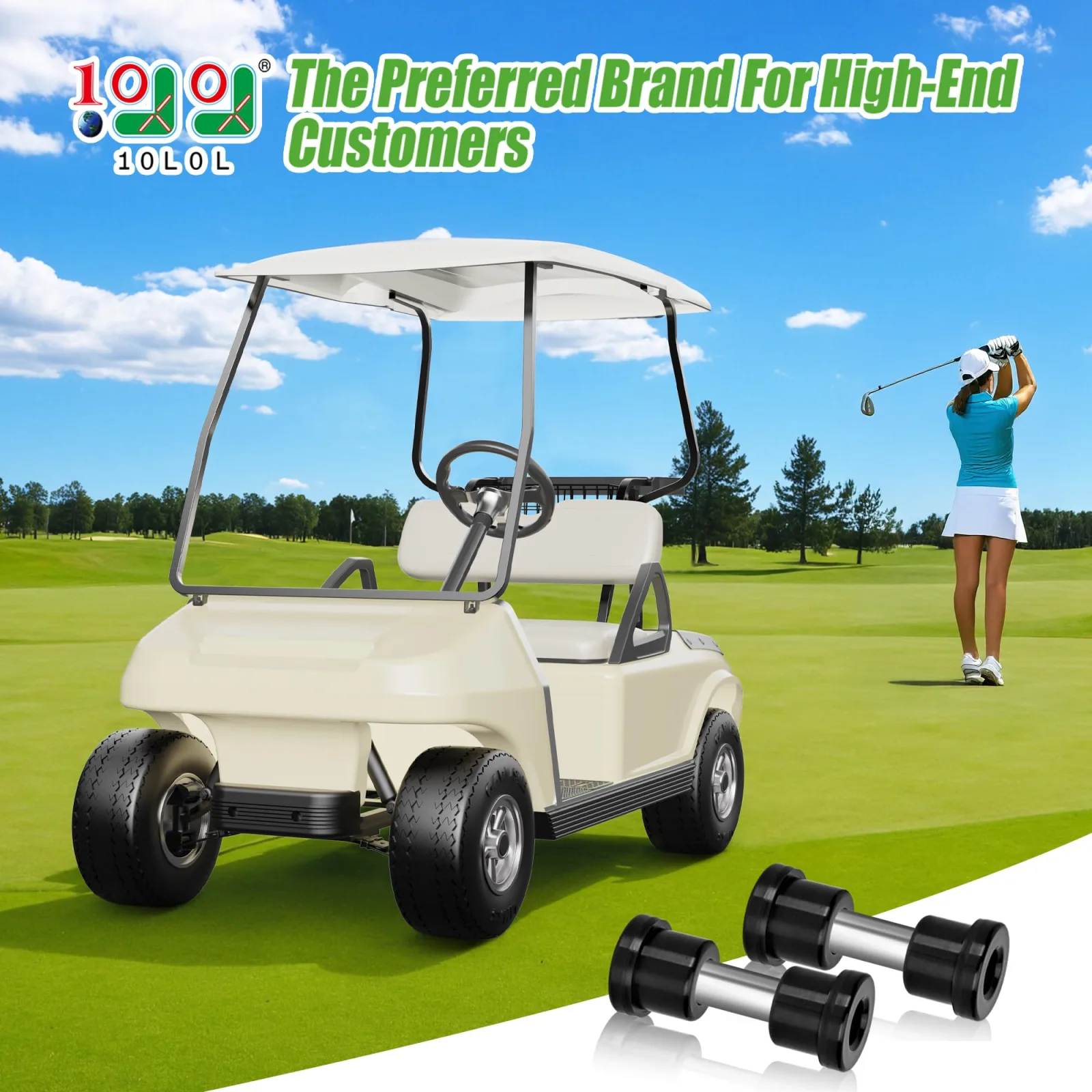10L0L Golf Cart Spring Bushing Kit for E-Z-GO and Club Car image 2