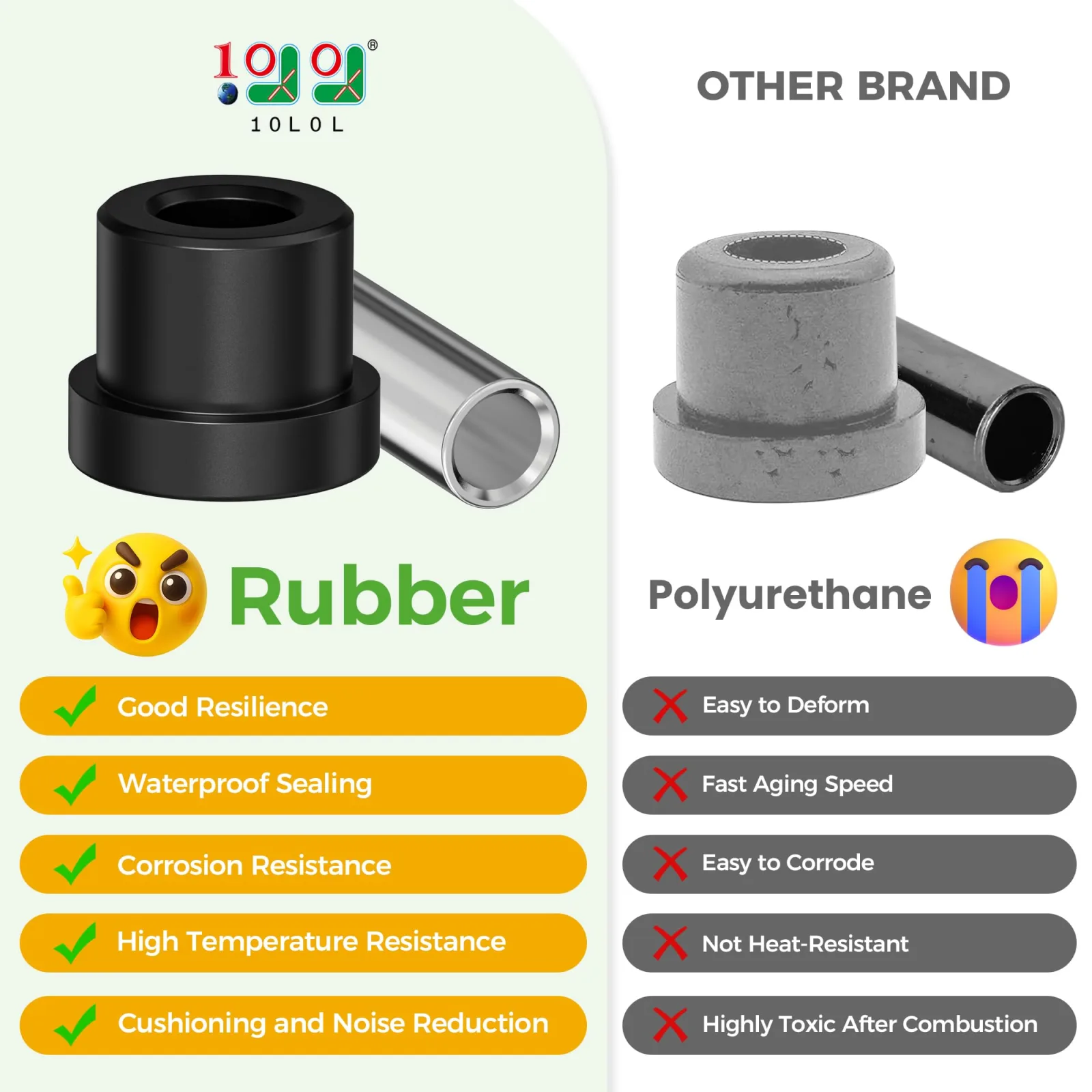 10L0L Golf Cart Spring Bushing Kit for E-Z-GO and Club Car image 4