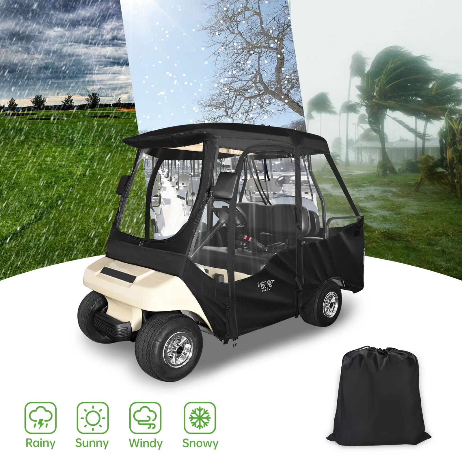10L0L Club Car DS 2+2 Golf Cart Driving Enclosure image 3