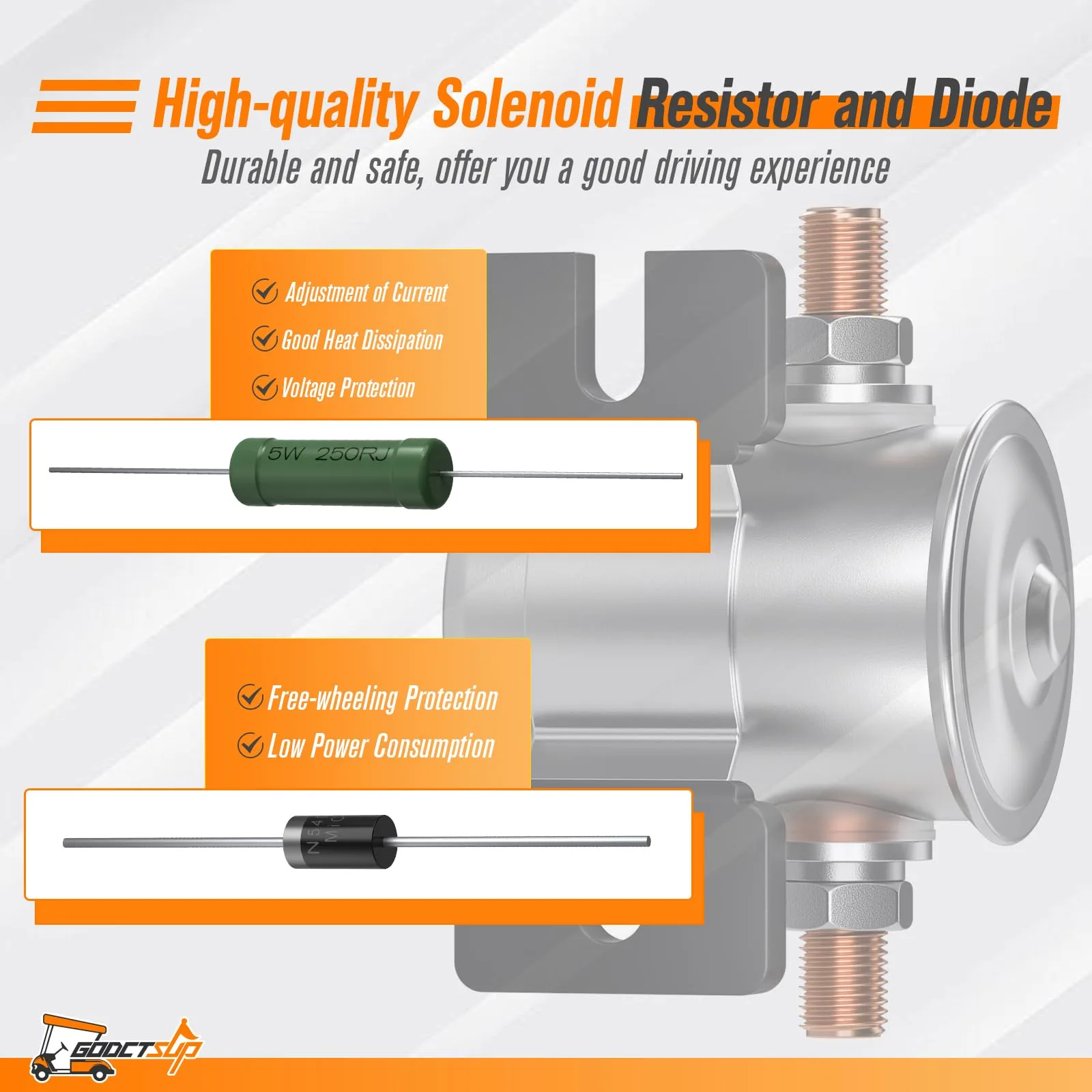 GODCTSUP 36V Solenoid Kit for E-Z-GO TXT & Marathon image 3