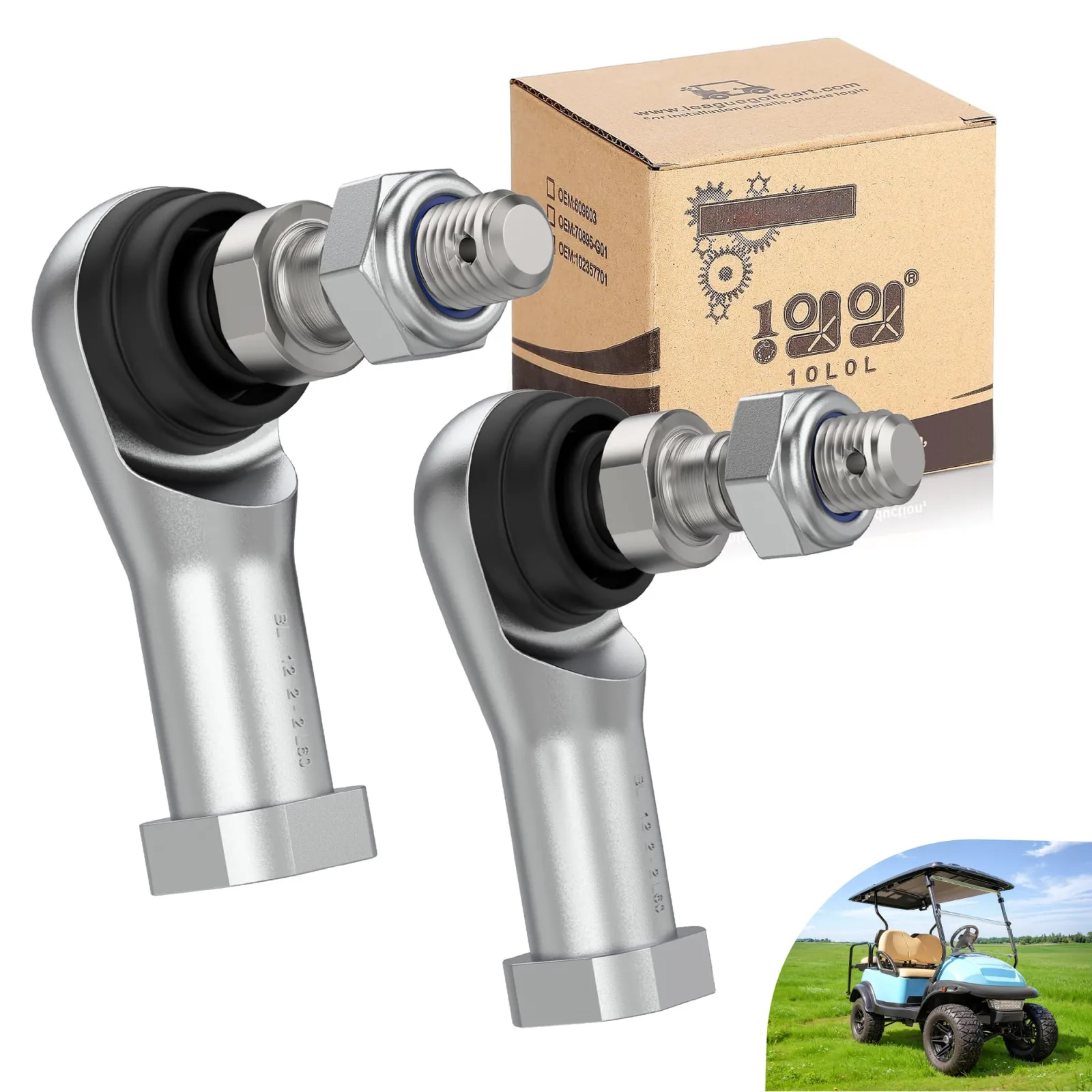 10L0L Tie Rod End Ball Joint Kit for Club Car Golf Carts