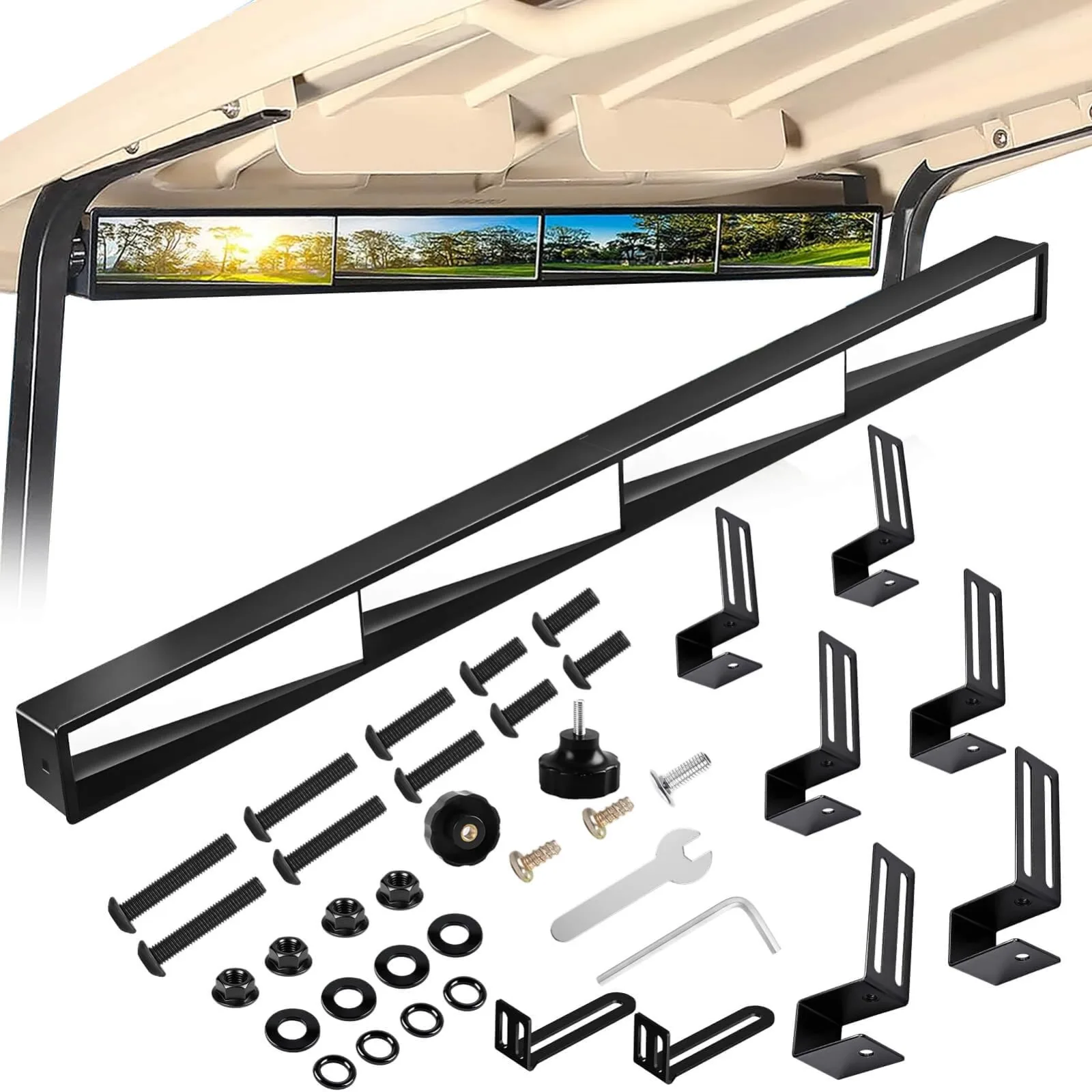 MOSNAI M783 No-Drill Golf Cart Rearview Mirror