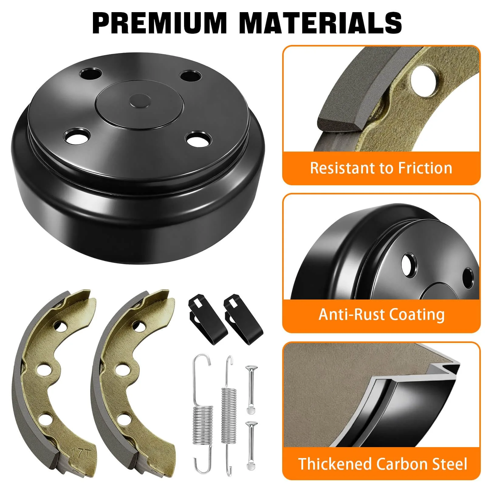LEAPGOMAX Brake Drum and Shoe Kit for Club Car DS (1995+) & Precedent (2004+) image 4