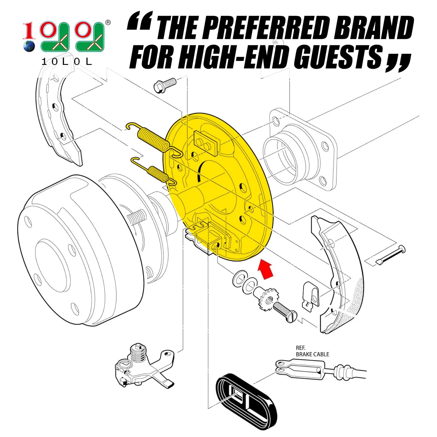 10L0L Club Car Brake Assembly for DS, Precedent and Tempo image 2