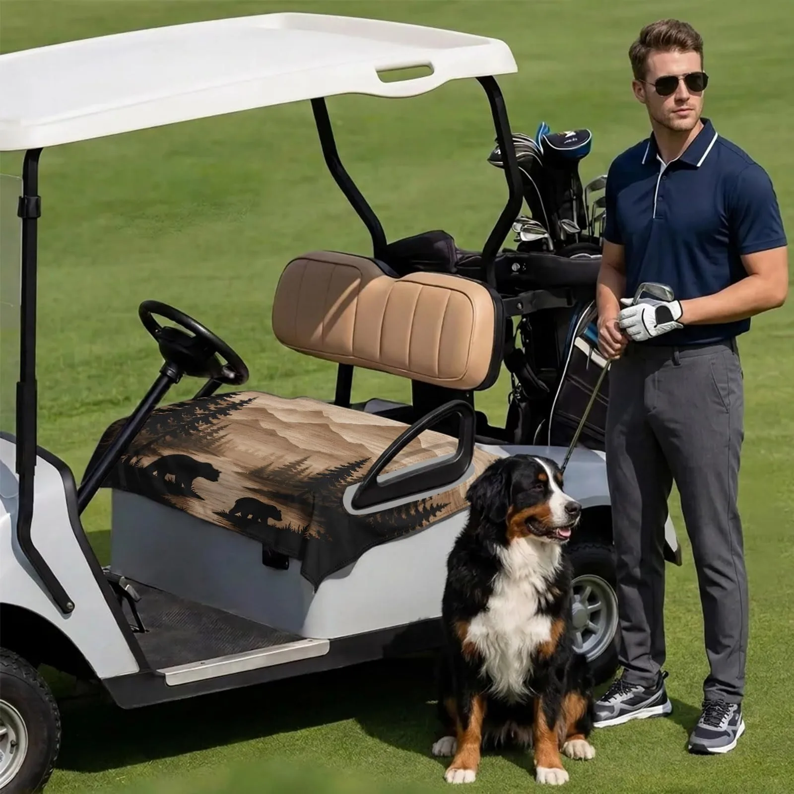DecorLovee Golf Cart Seat Cover, 51 x 31 in Microfiber image 3