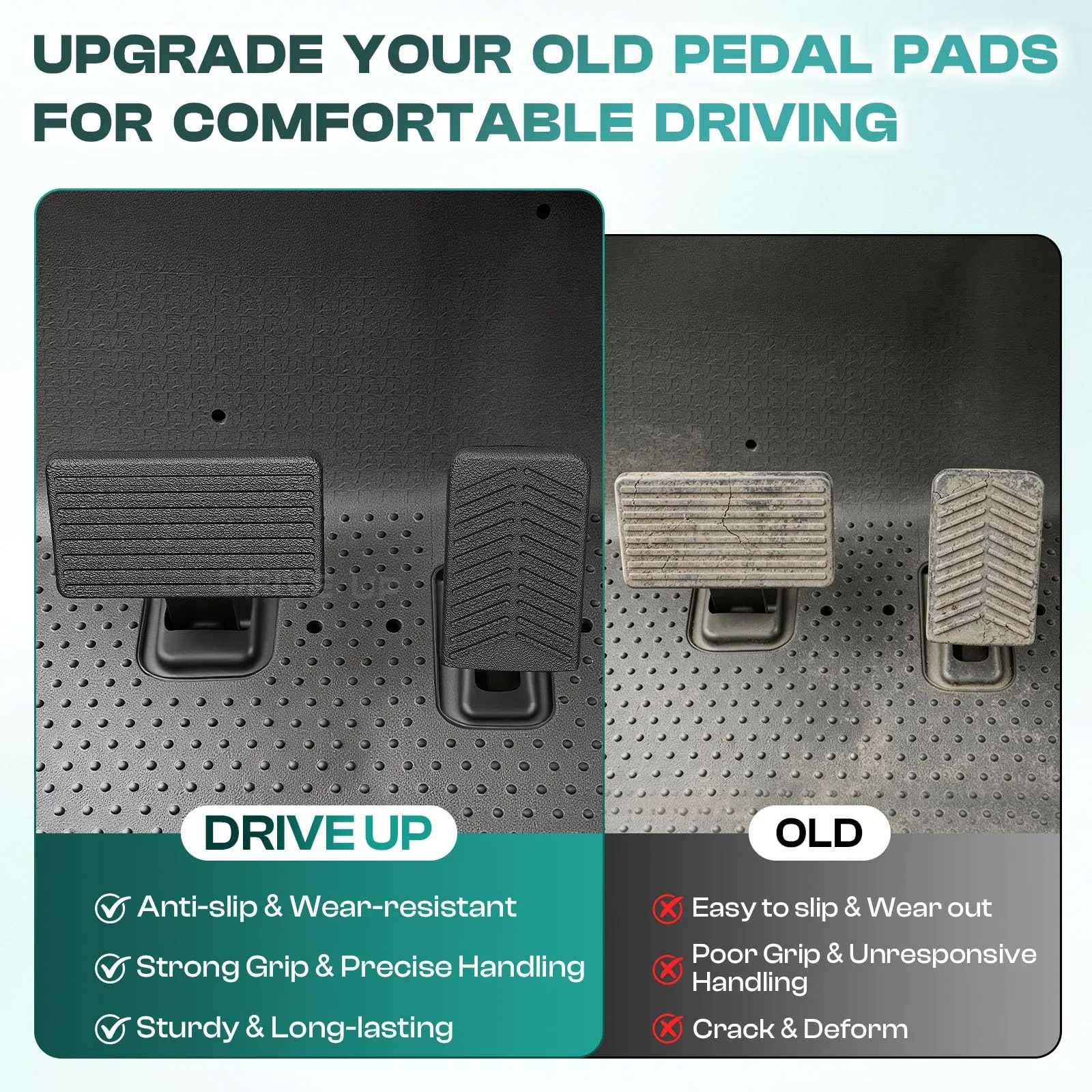 DRIVE UP E-Z-GO RXV Brake & Accelerator Pedal Pad Covers 610529/610471 image 4